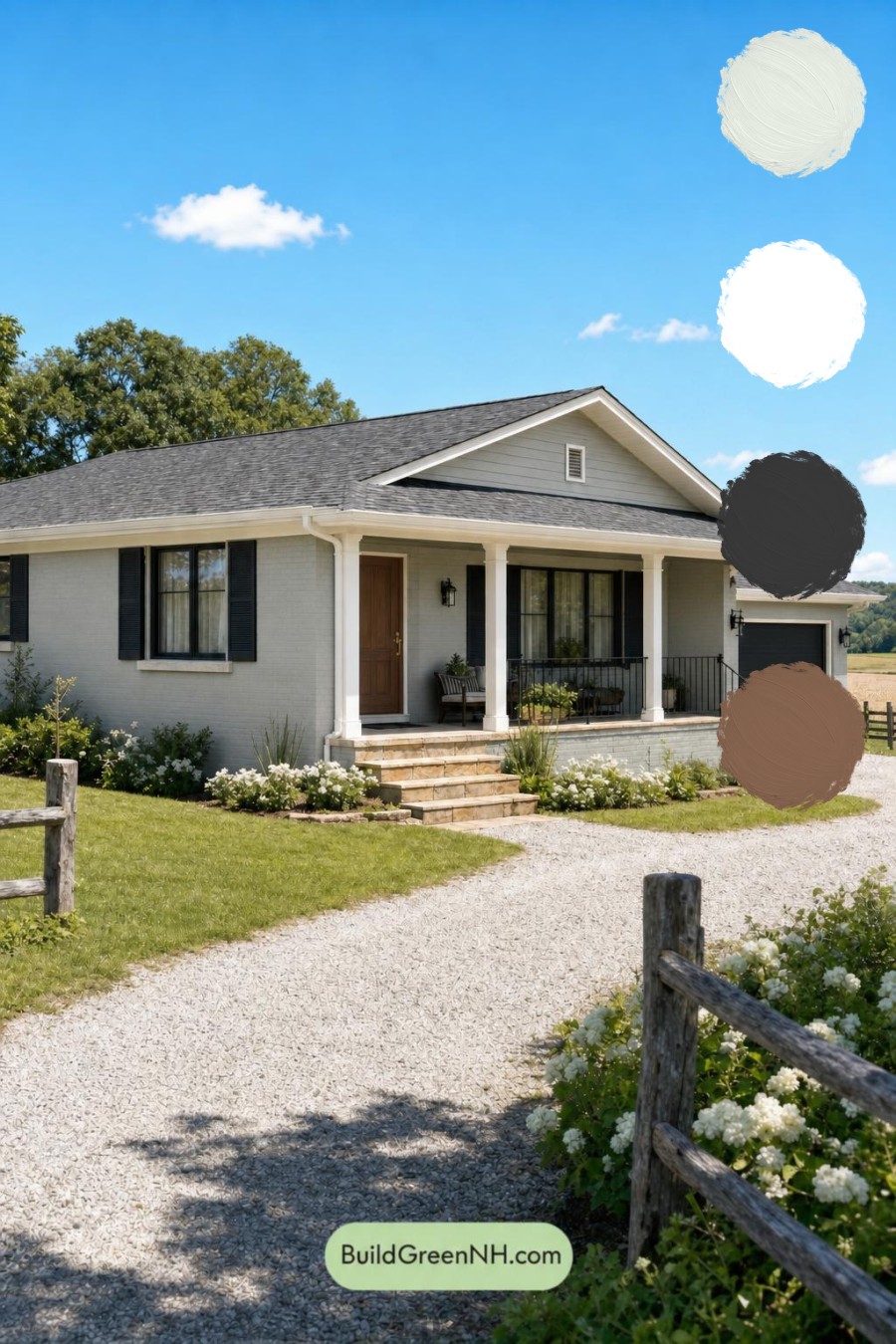Green Ranch House Exterior Color Scheme: Cedar Quiet
