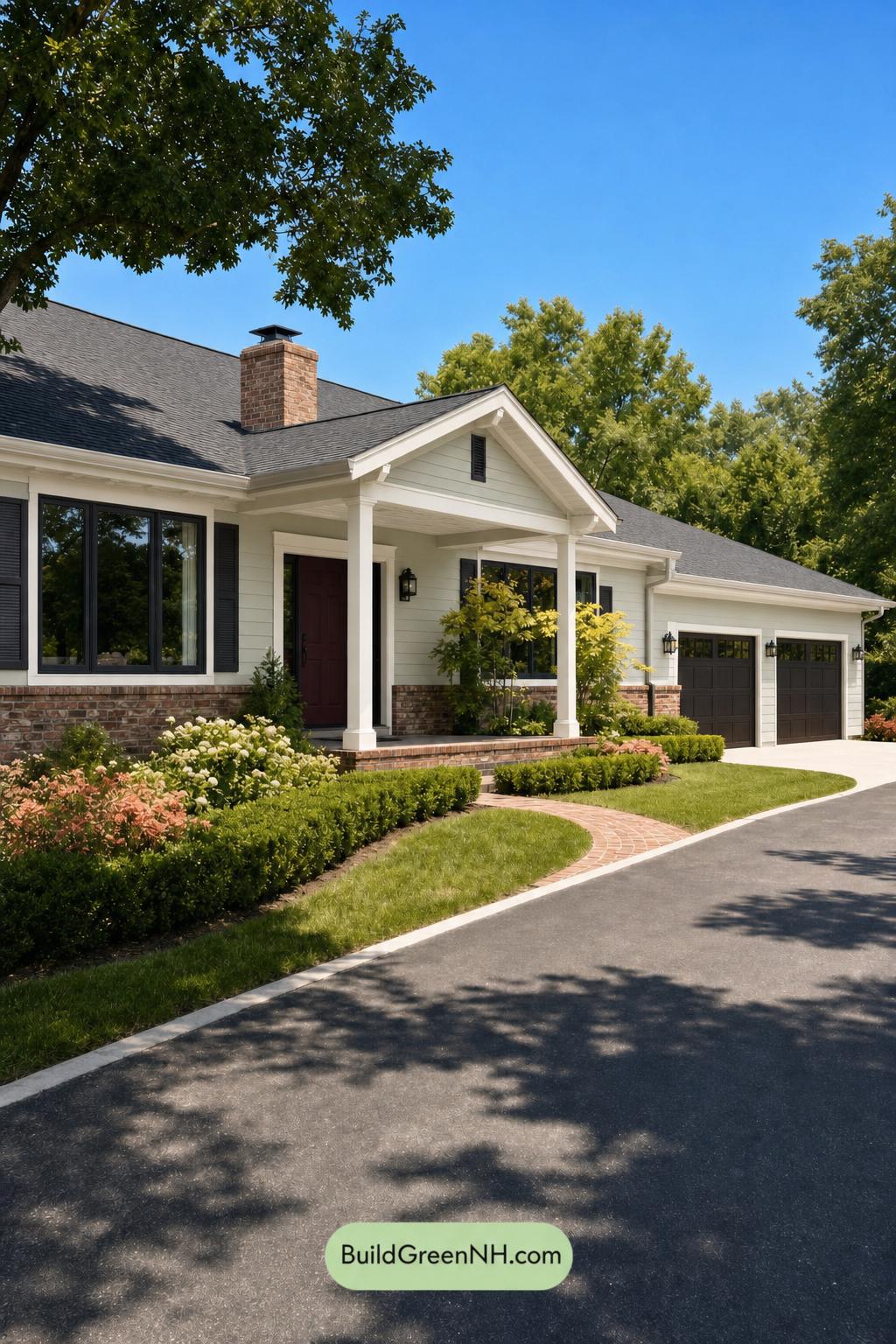 Green Ranch House Exterior Color Scheme: Lichen Hearth