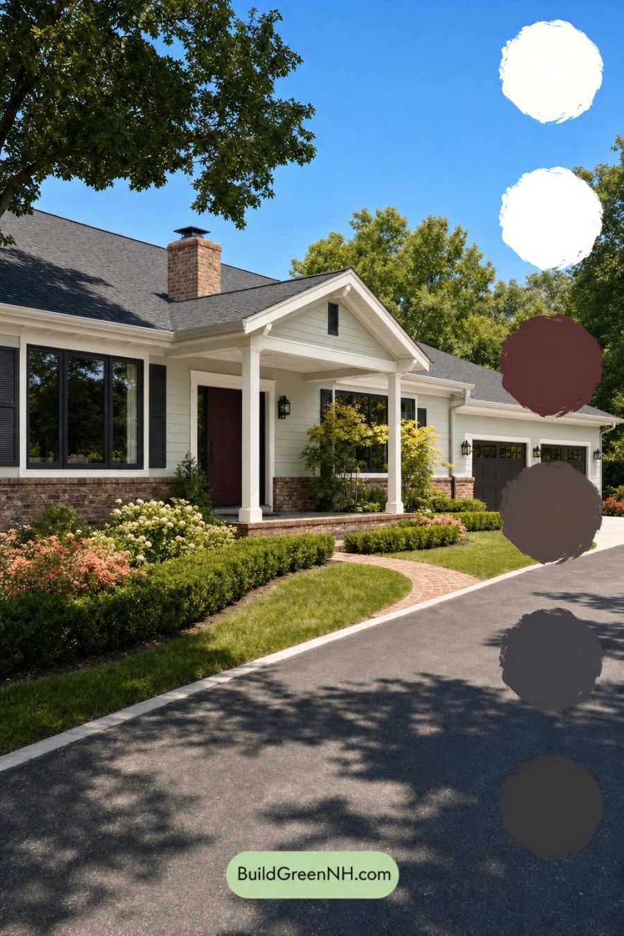 Green Ranch House Exterior Color Scheme: Lichen Hearth