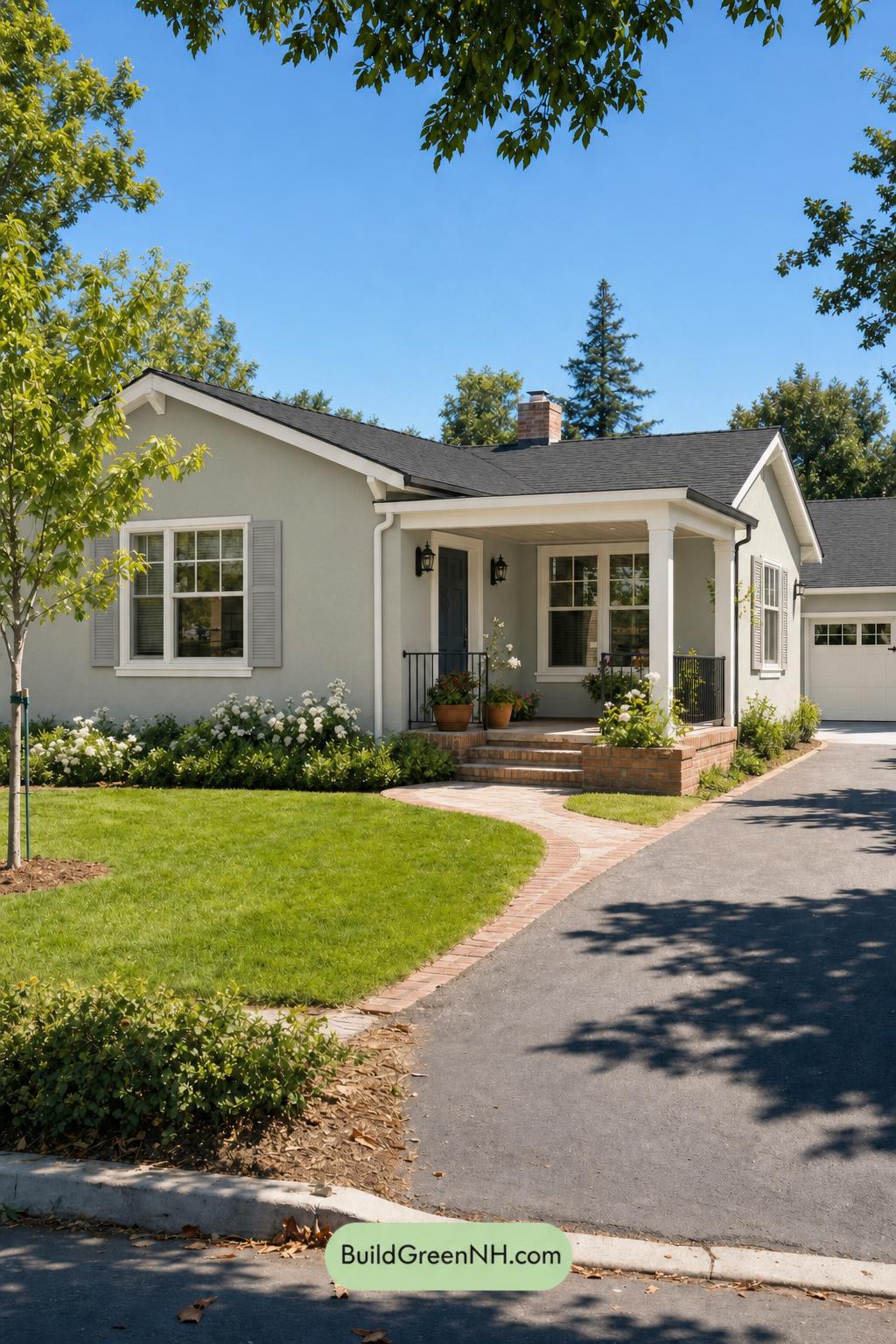 Green Ranch House Exterior Color Scheme: Pistachio Hush