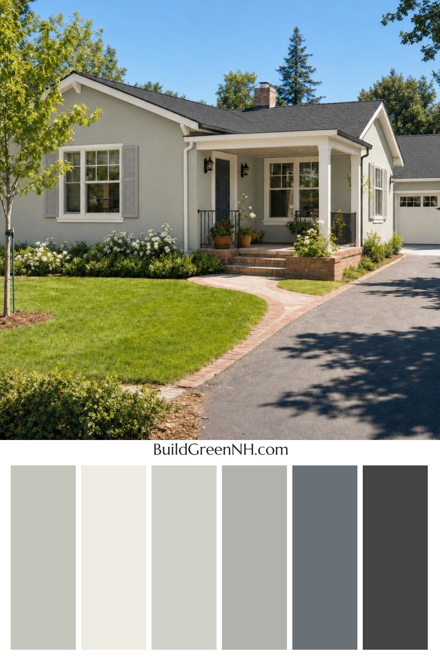 Green Ranch House Exterior Color Scheme: Pistachio Hush