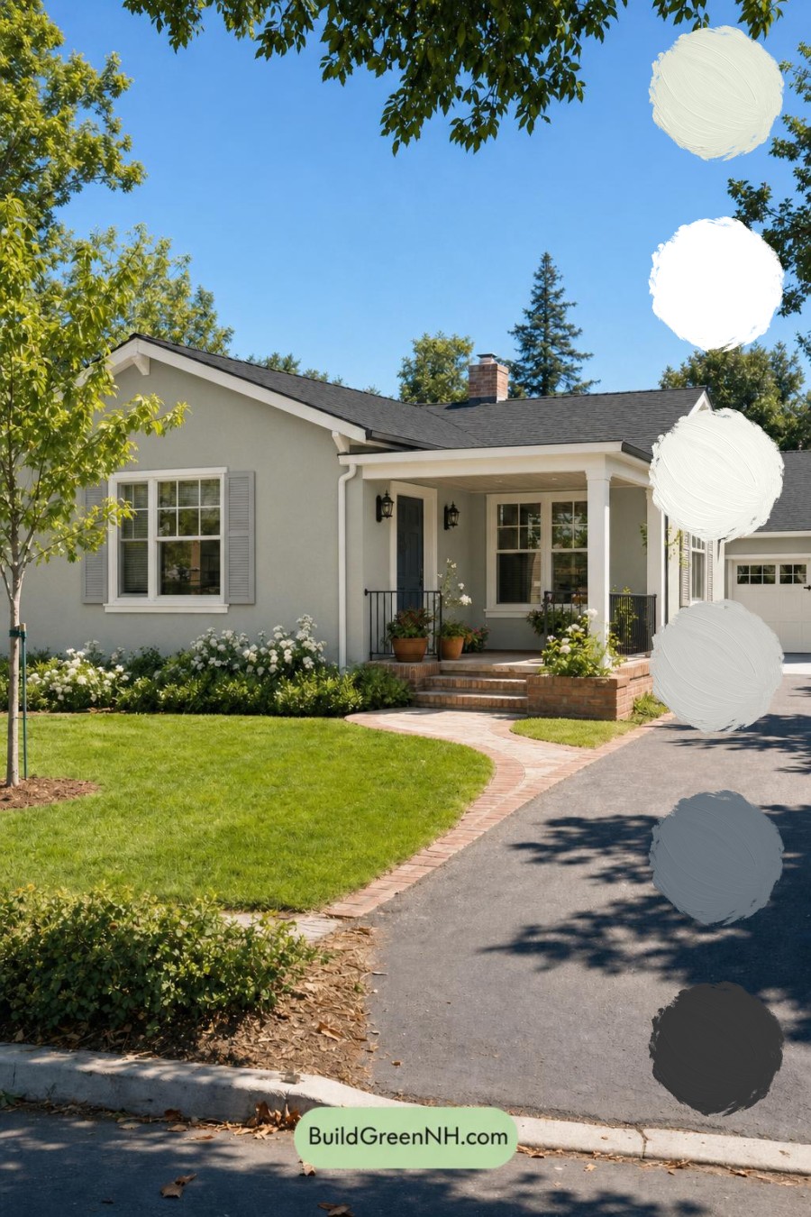 Green Ranch House Exterior Color Scheme: Pistachio Hush