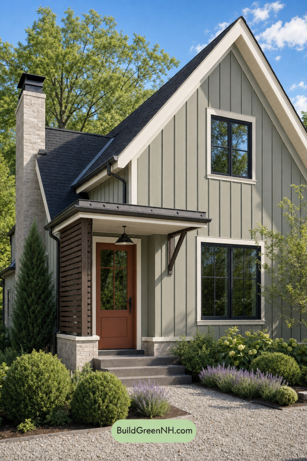 House with Black Roof Exterior Color Scheme: Cloud Copper Quiet