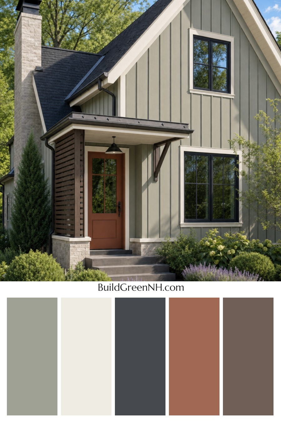 House with Black Roof Exterior Color Scheme: Cloud Copper Quiet