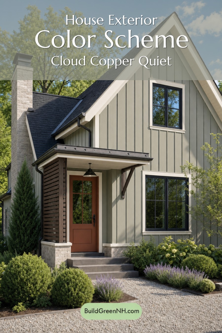 House with Black Roof Exterior Color Scheme: Cloud Copper Quiet