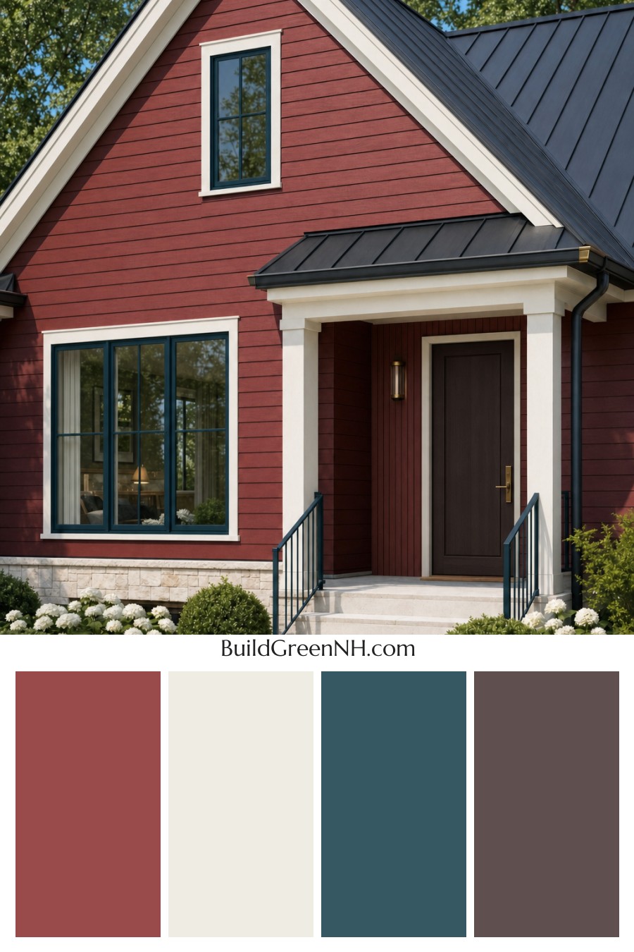 House with Black Roof Exterior Color Scheme: Garnet Ebony Accord