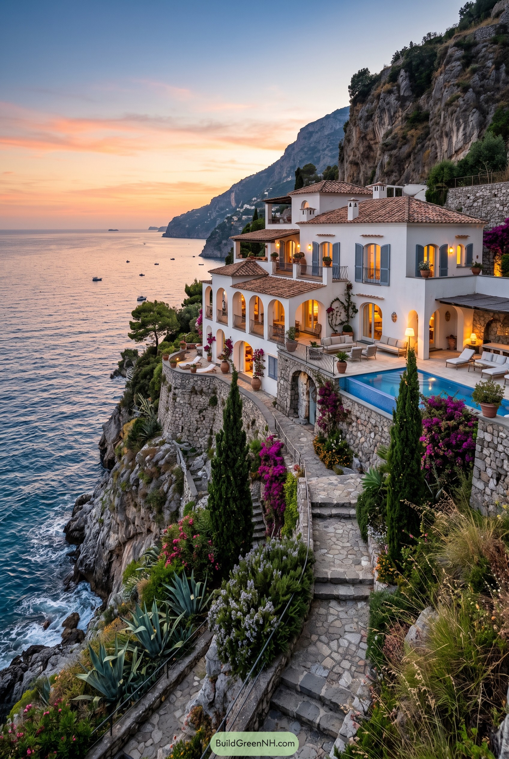 Cliffside Italian villa with pool and sea views