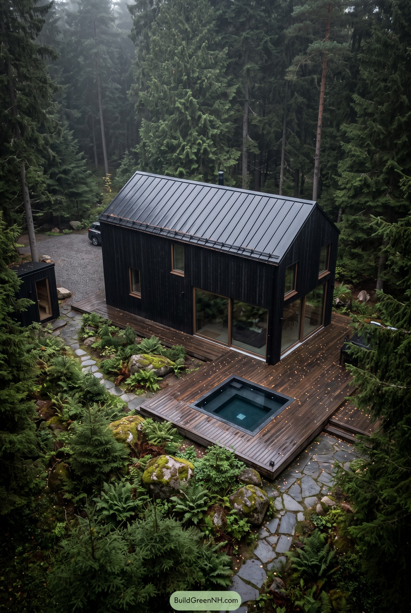 Black forest house with deck plunge pool