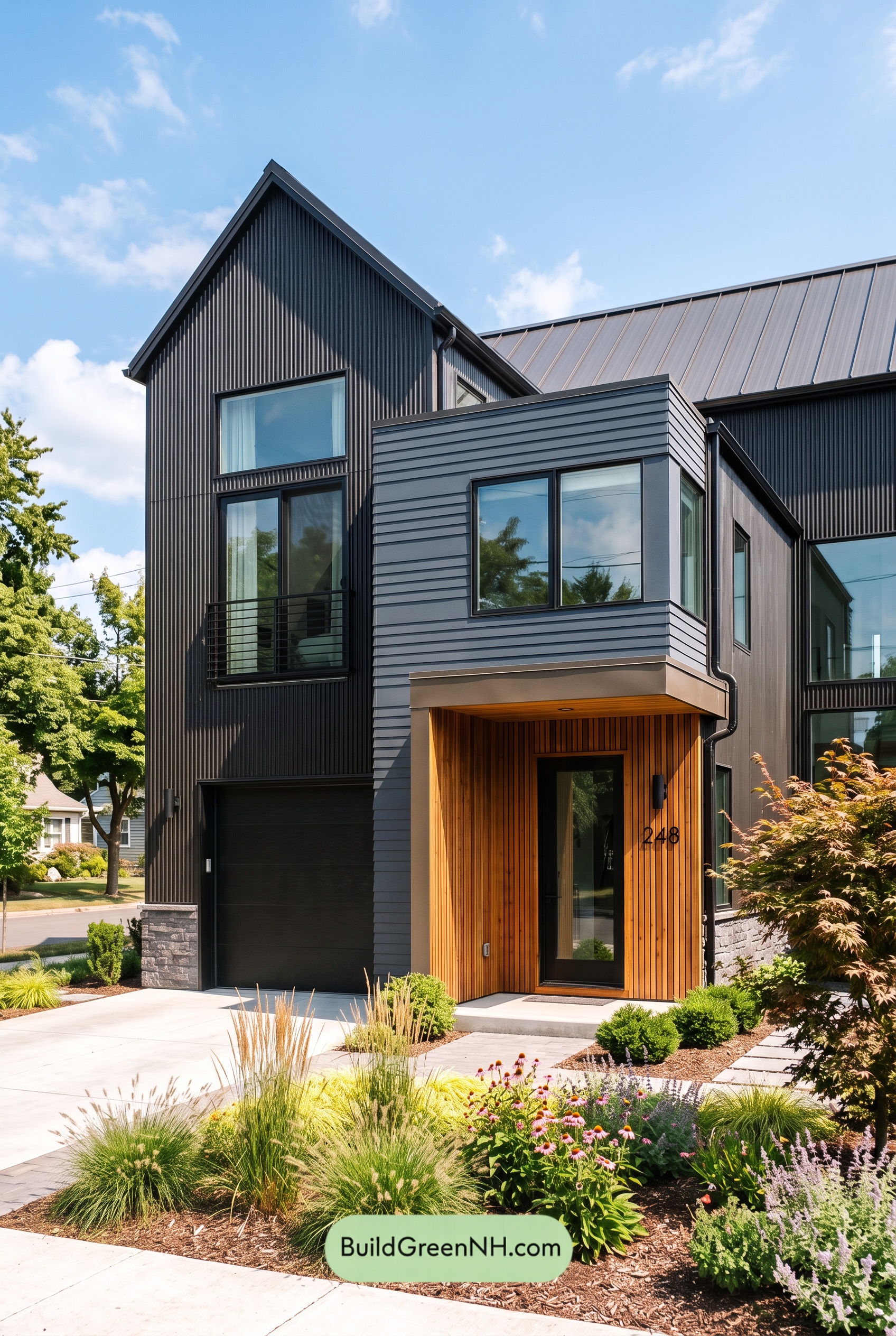 Modern Two-Tone Dark House Exterior Color Scheme: Indigo Anvil