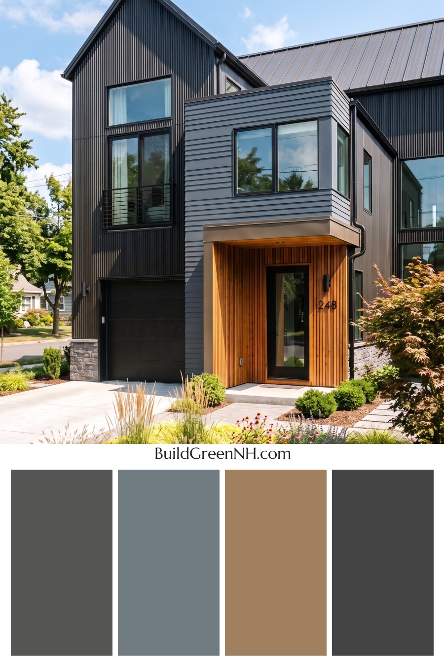 Modern Two-Tone Dark House Exterior Color Scheme: Indigo Anvil