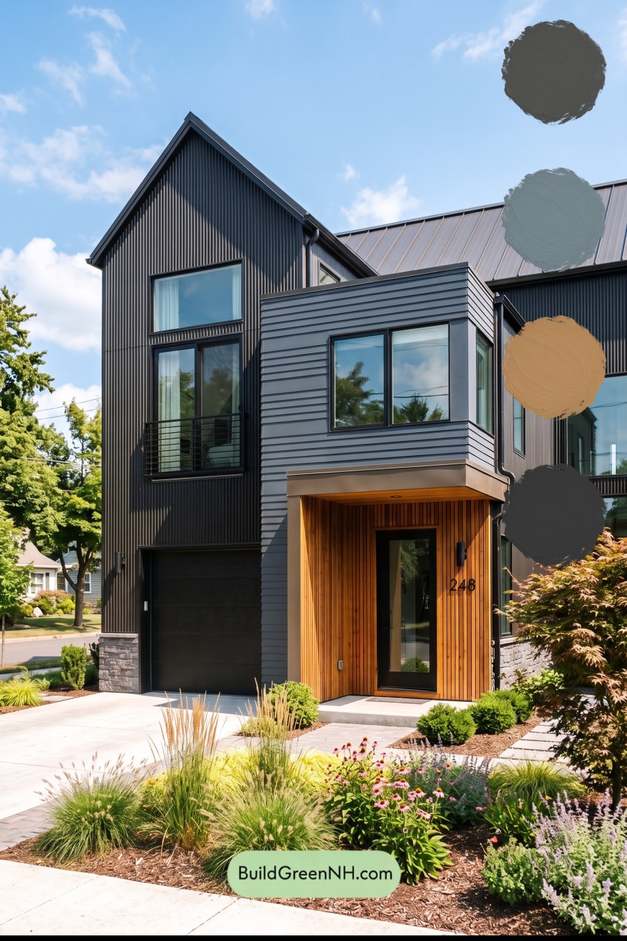 Modern Two-Tone Dark House Exterior Color Scheme: Indigo Anvil
