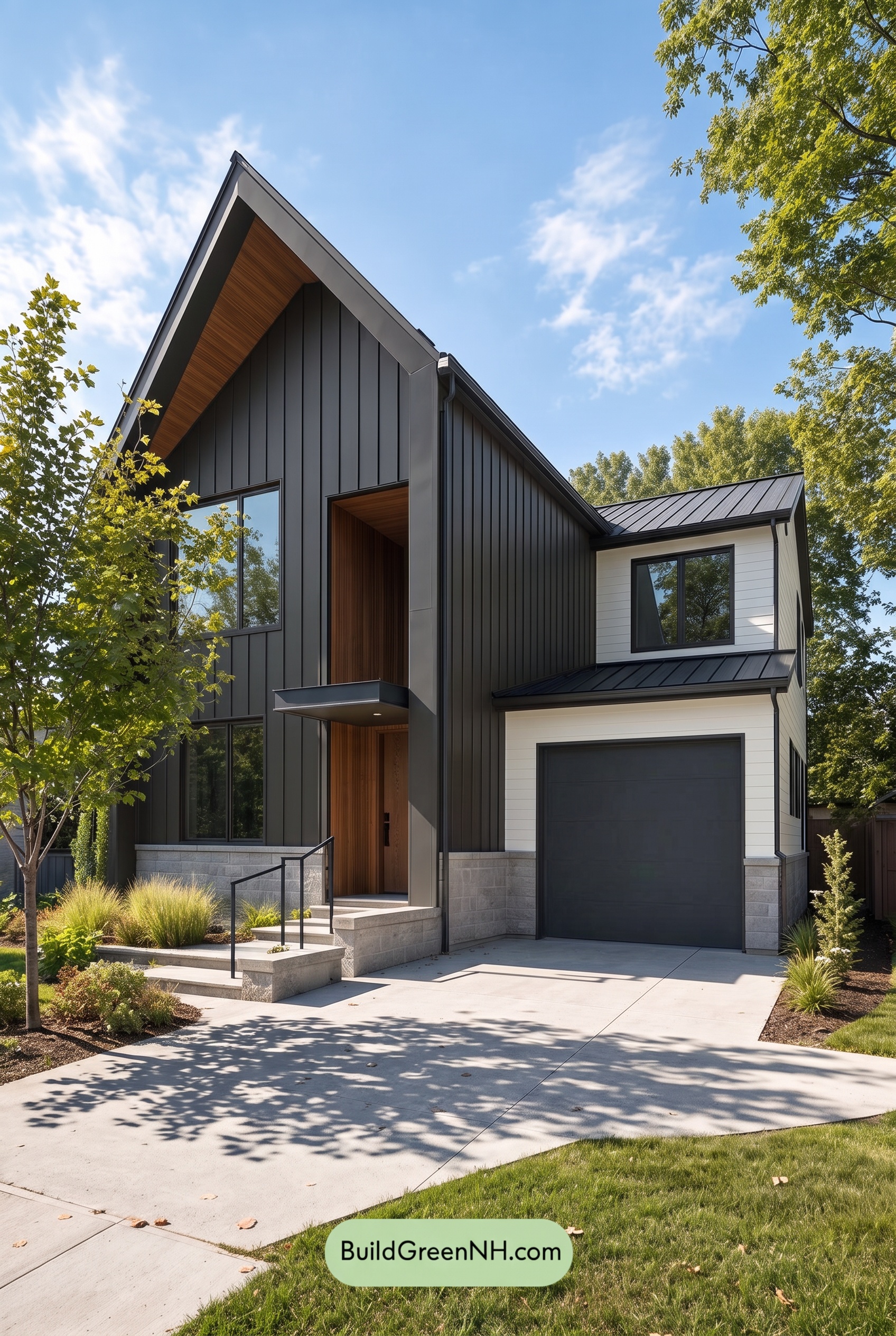 Modern Two-Tone Dark House Exterior Color Scheme: Ironwood Glow