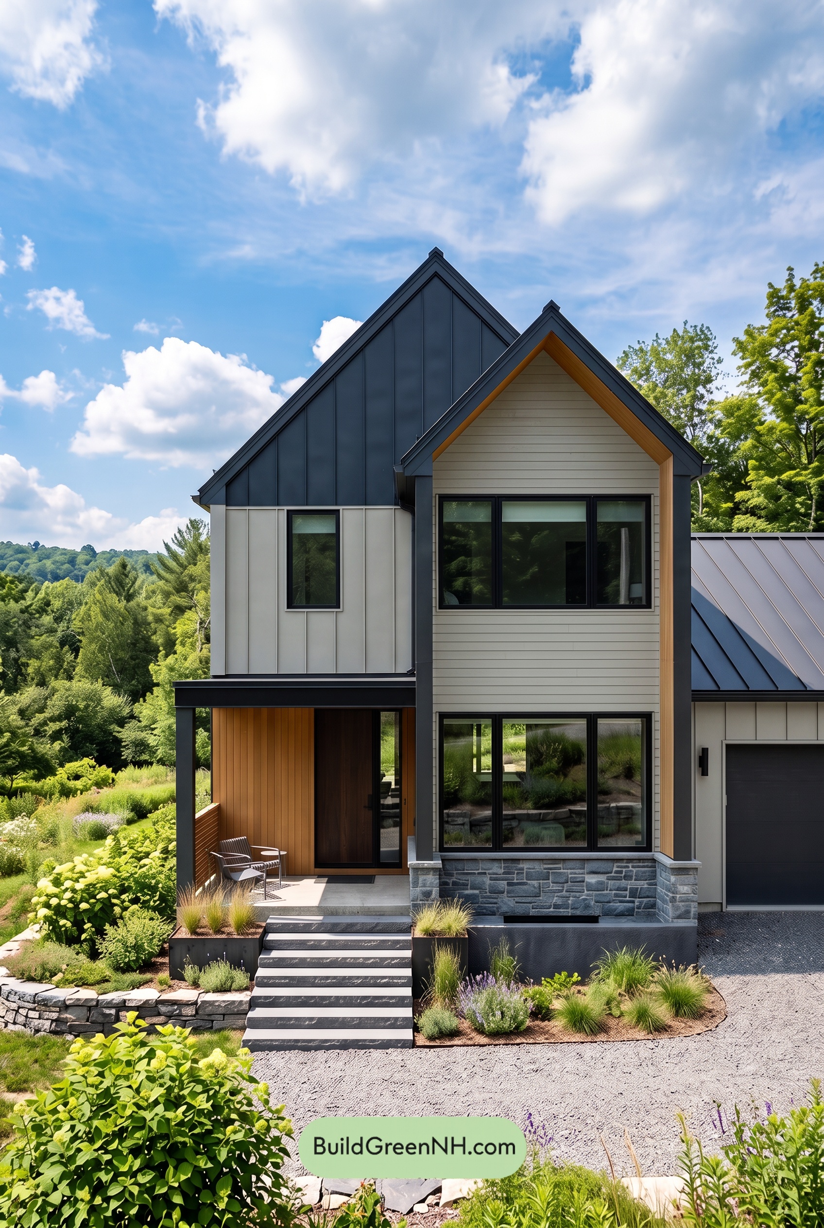 Modern Two-Tone Dark House Exterior Color Scheme: Laurel Shadow