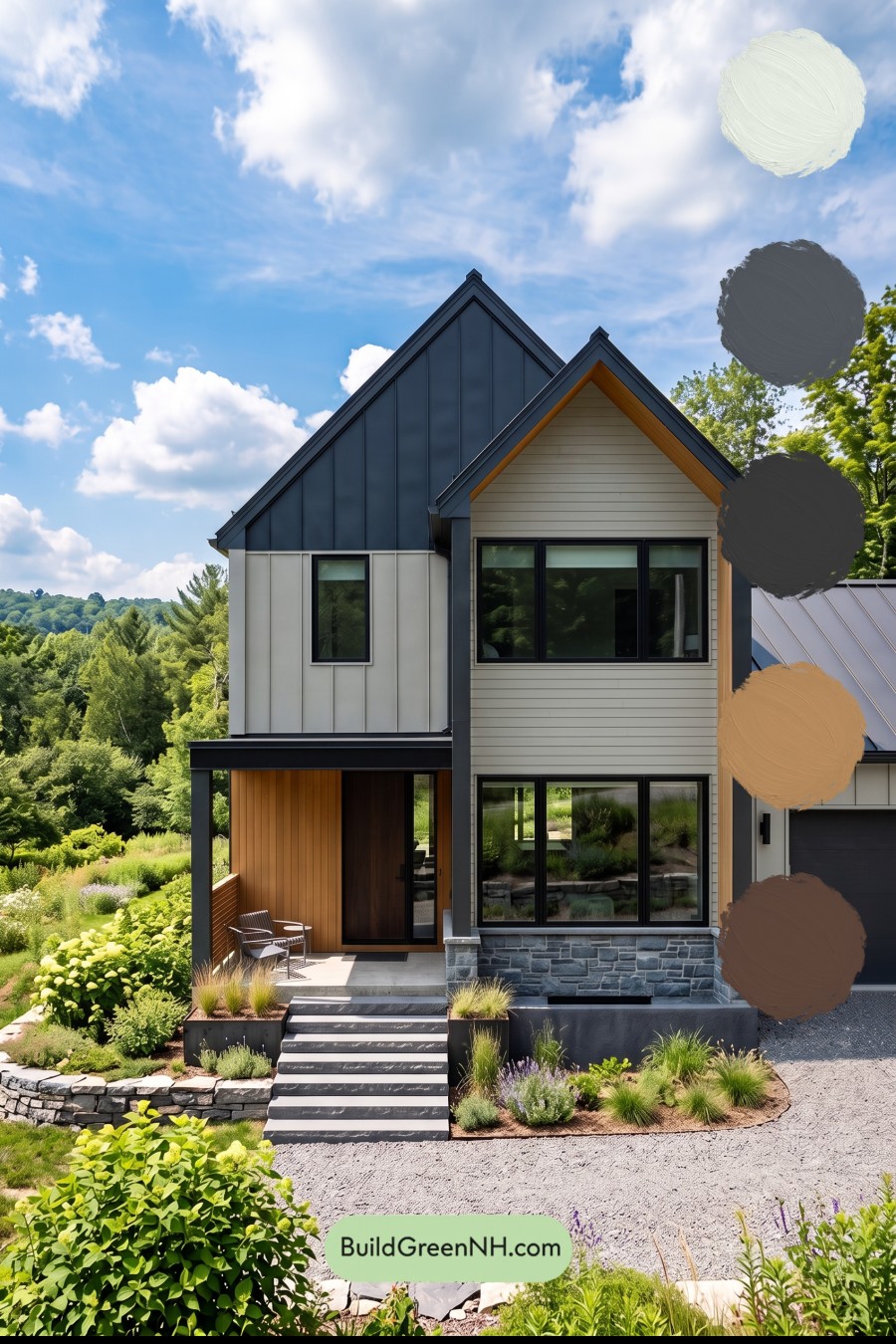 Modern Two-Tone Dark House Exterior Color Scheme: Laurel Shadow