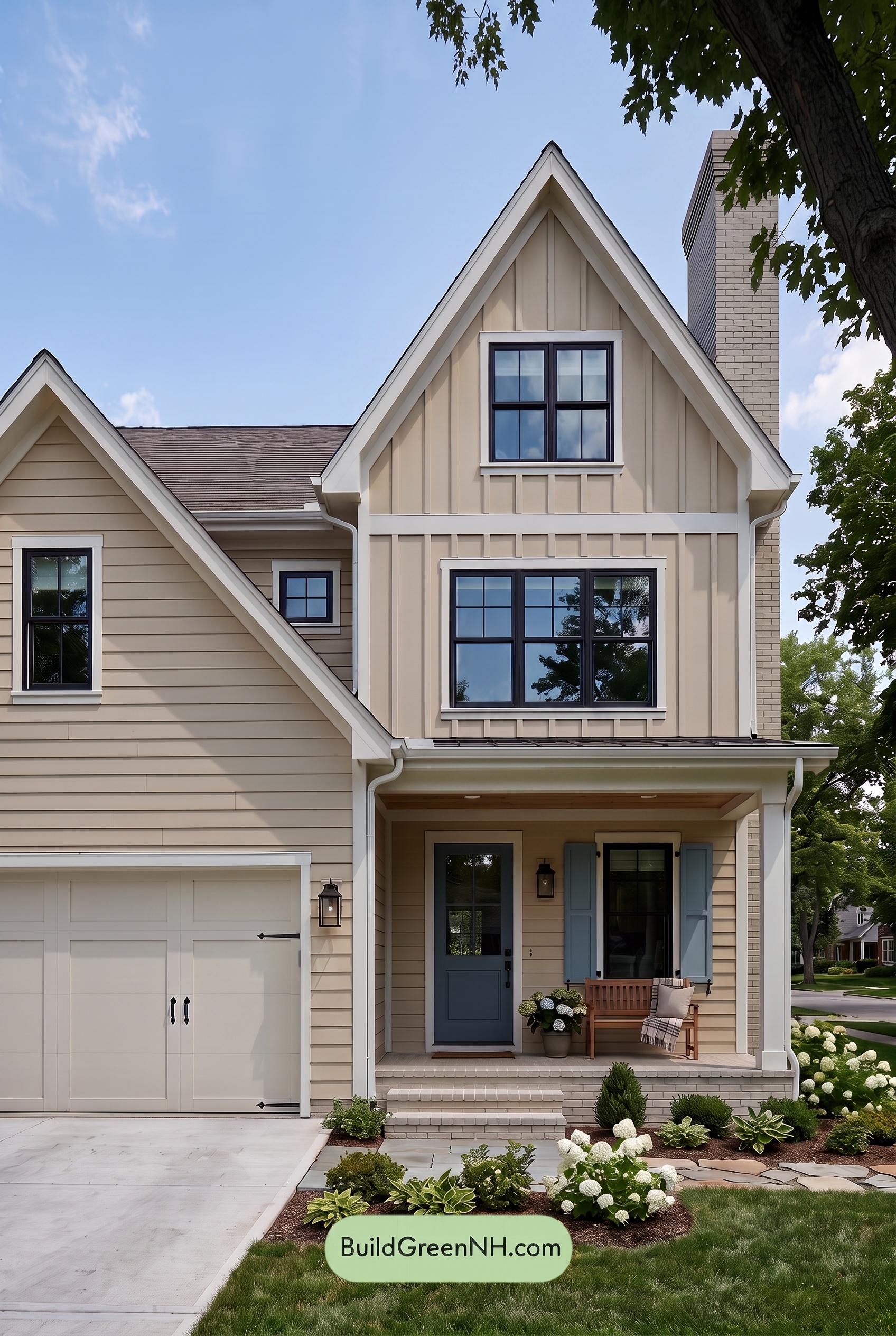 Modern Yellow House Exterior Color Scheme: Cream Azure Poise - Shade