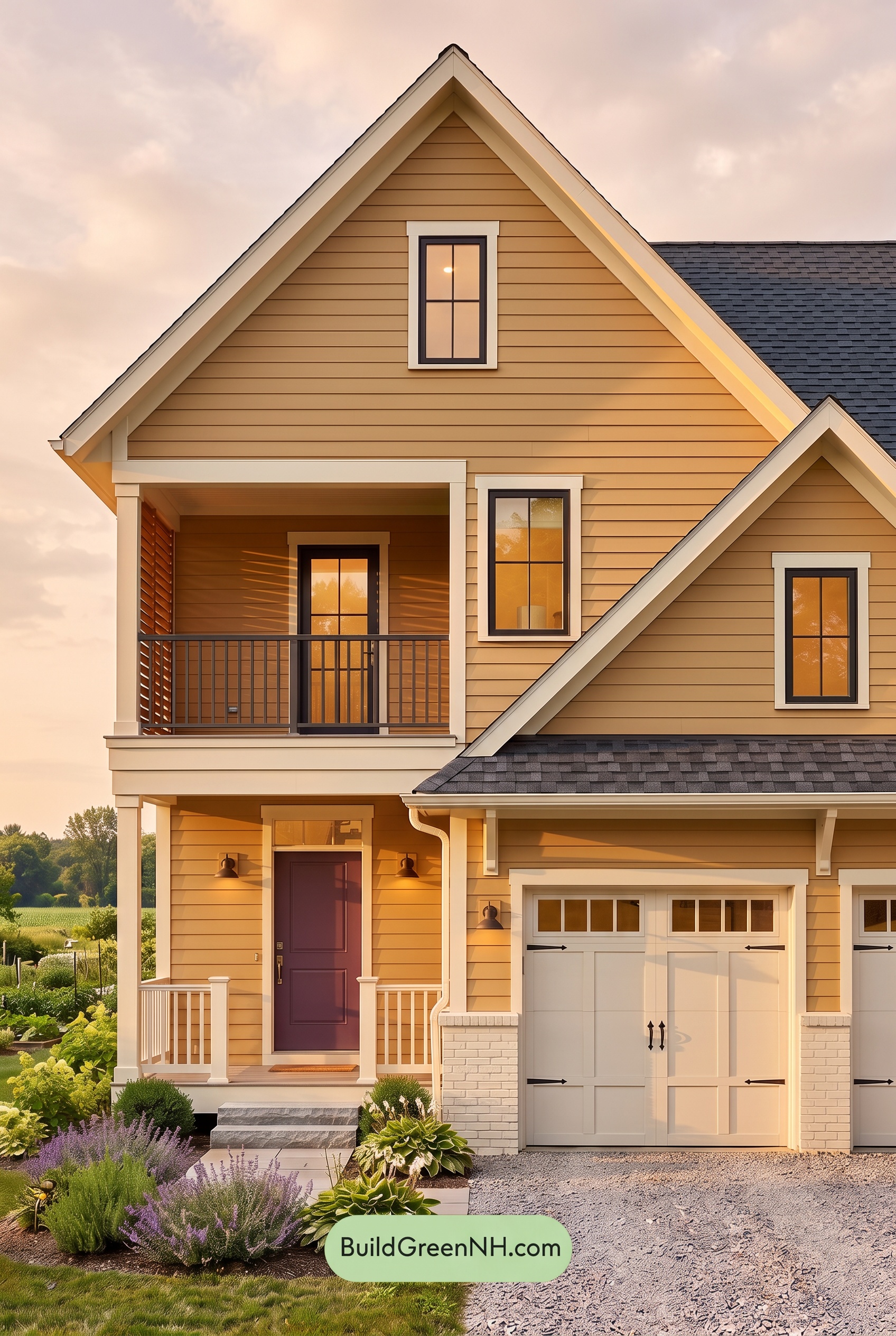 Modern Yellow House Exterior Color Scheme: Gablefield Welcome - Golden Hour