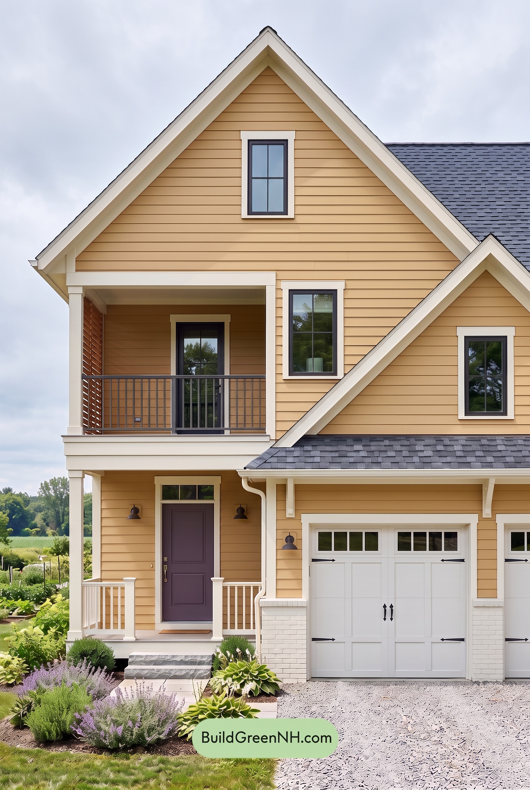 Modern Yellow House Exterior Color Scheme: Gablefield Welcome - Overcast