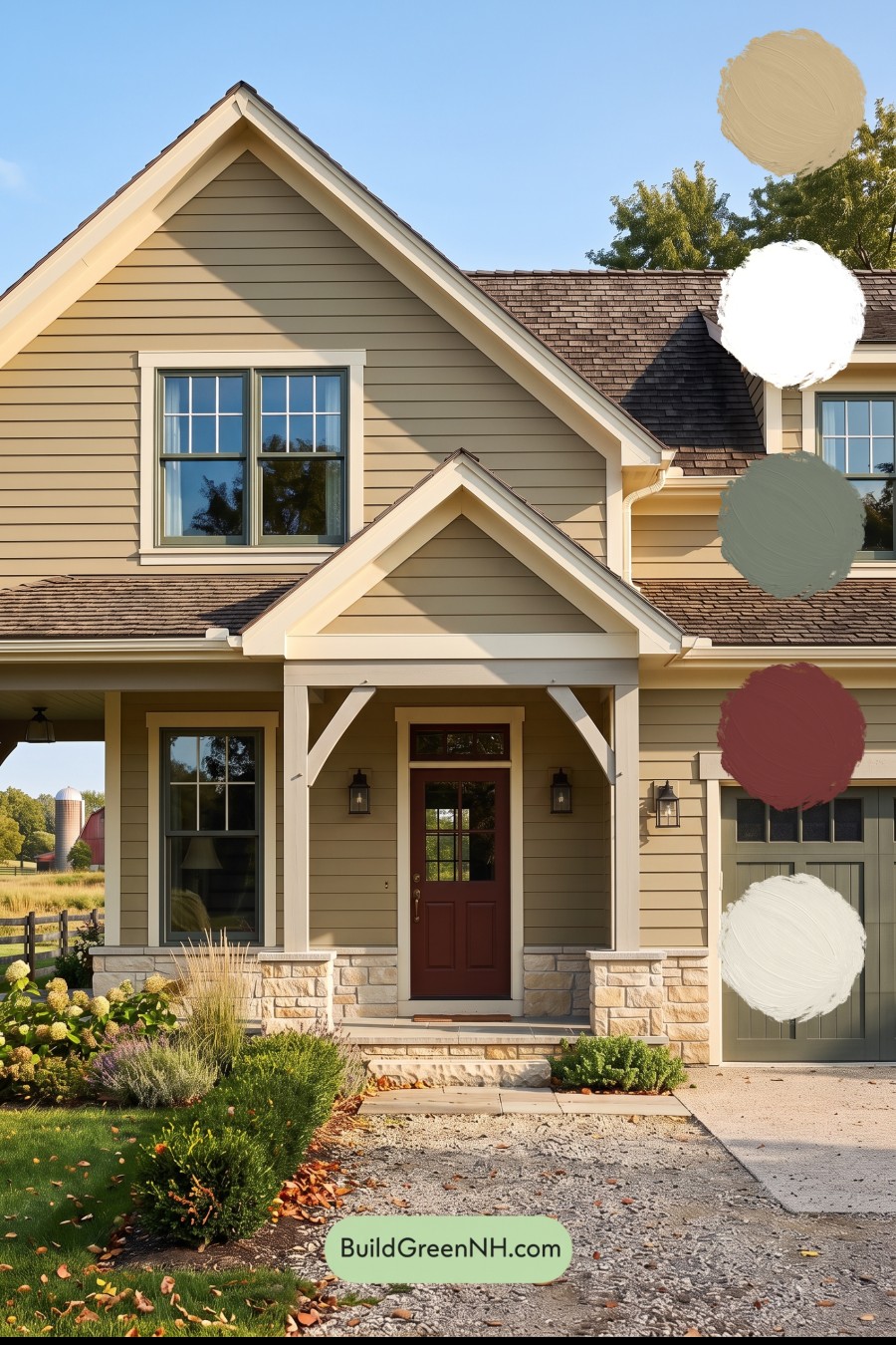 Modern Yellow House Exterior Color Scheme: Golden Moss Gable