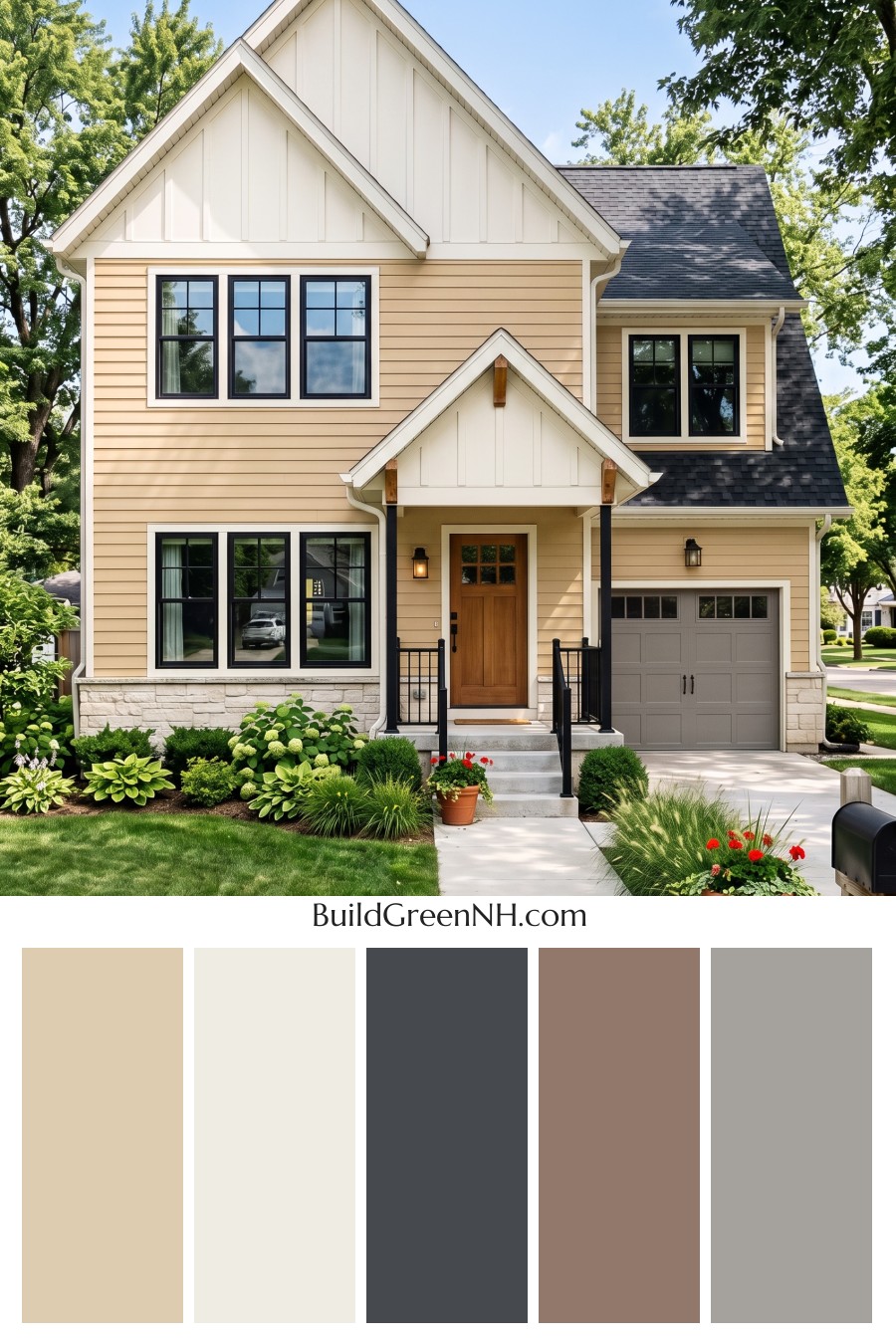 Modern Yellow House Exterior Color Scheme: Honey Slate Haven