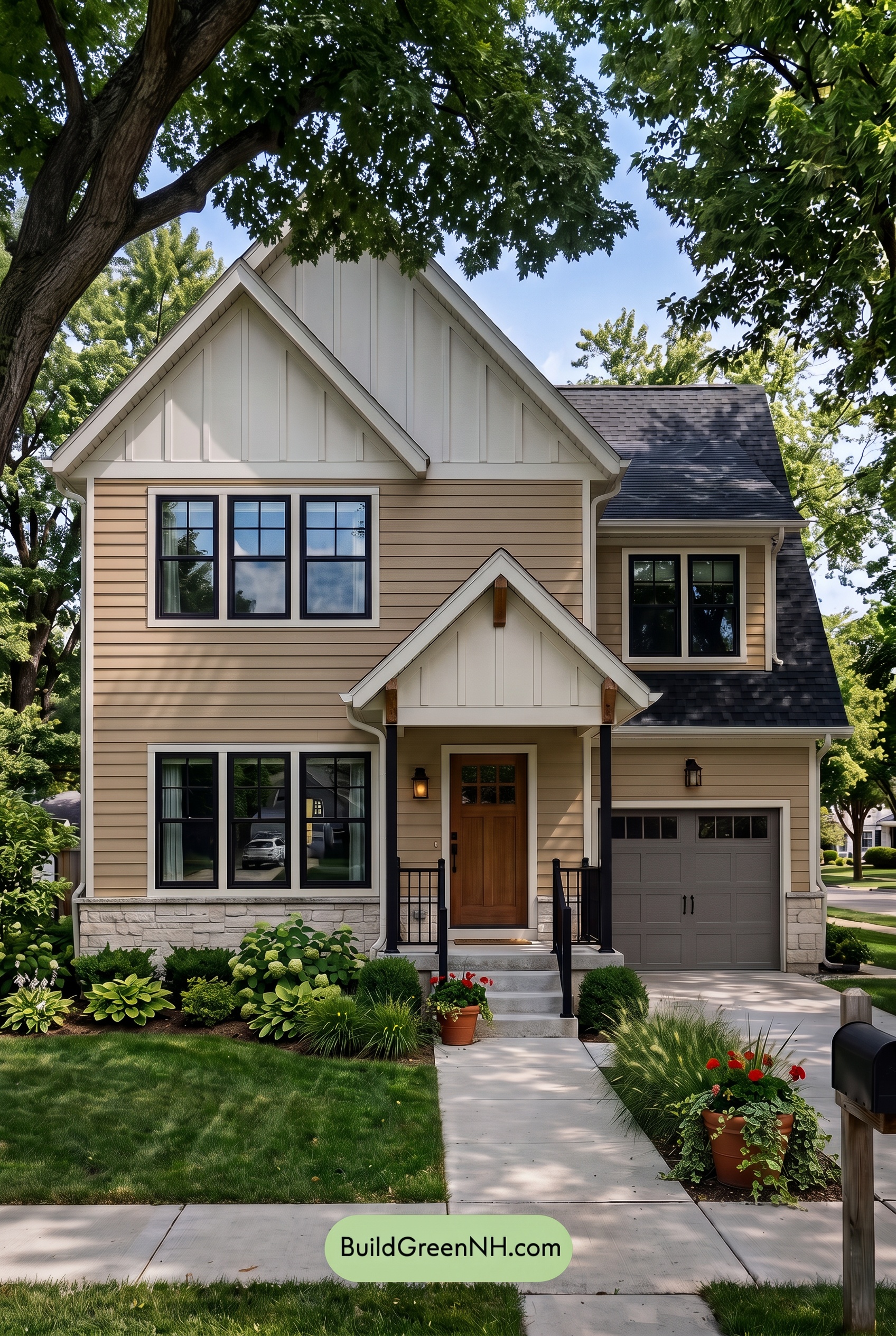 Modern Yellow House Exterior Color Scheme: Honey Slate Haven - Shade