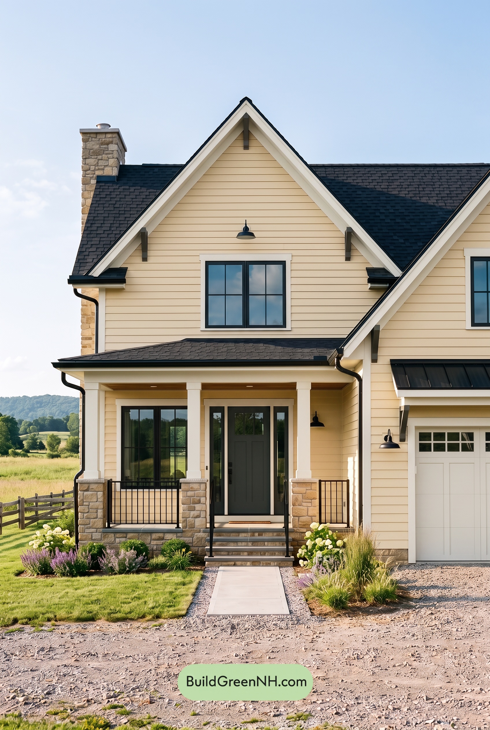 Modern Yellow House Exterior Color Scheme: Lemon Onyx Barn