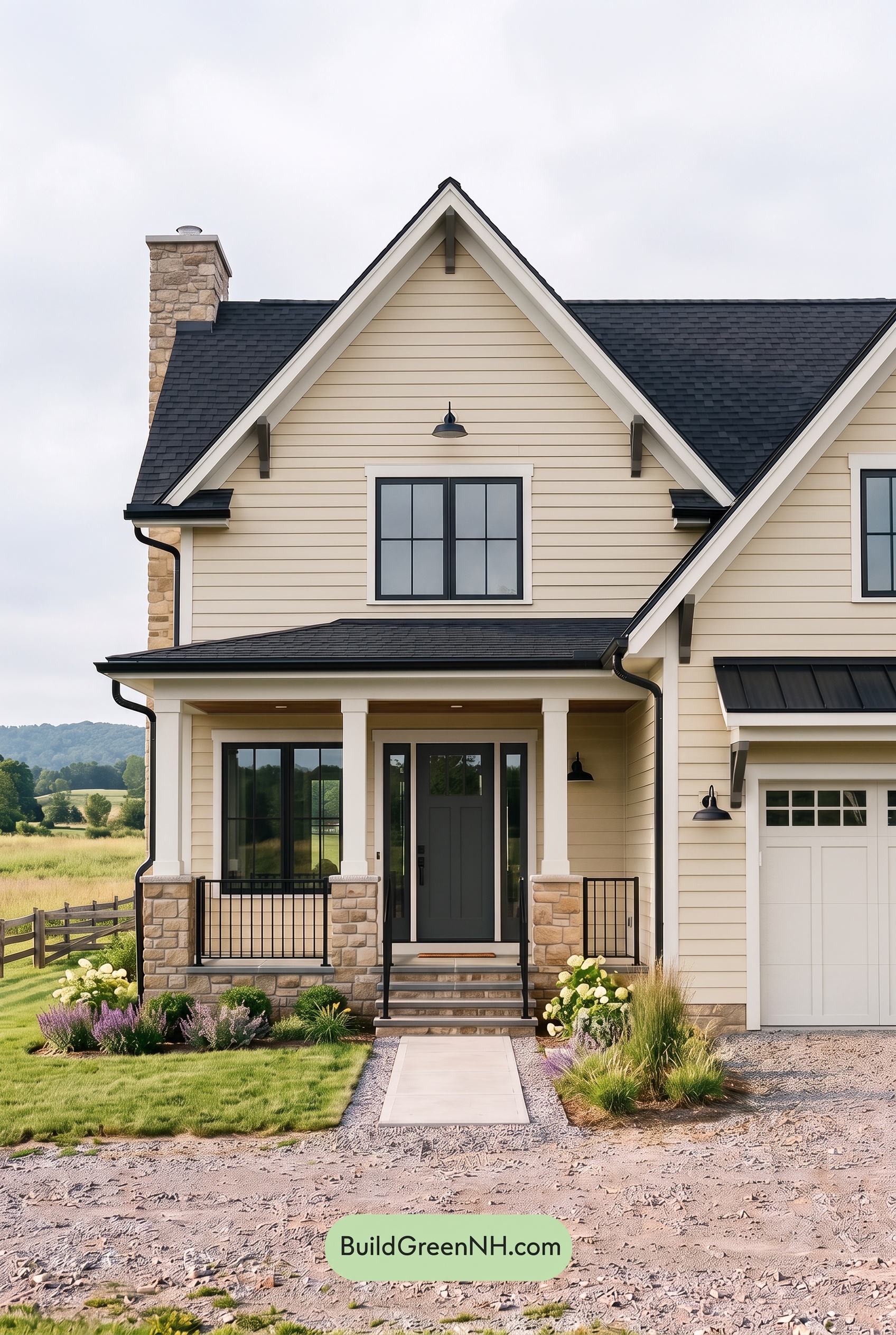 Modern Yellow House Exterior Color Scheme: Lemon Onyx Barn - Overcast