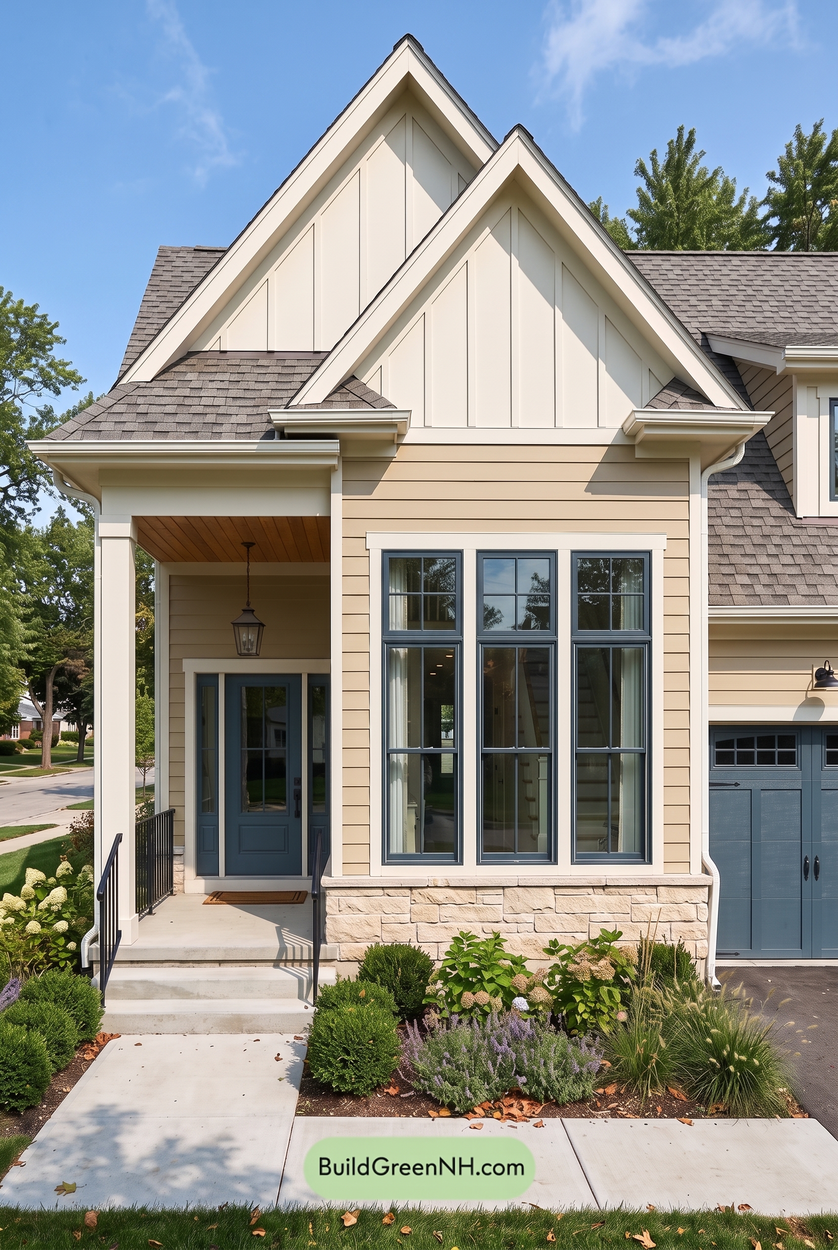 Modern Yellow House Exterior Color Scheme: Meadowlight Veranda