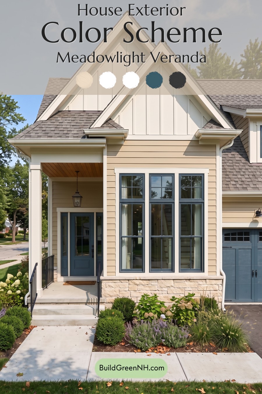Modern Yellow House Exterior Color Scheme: Meadowlight Veranda