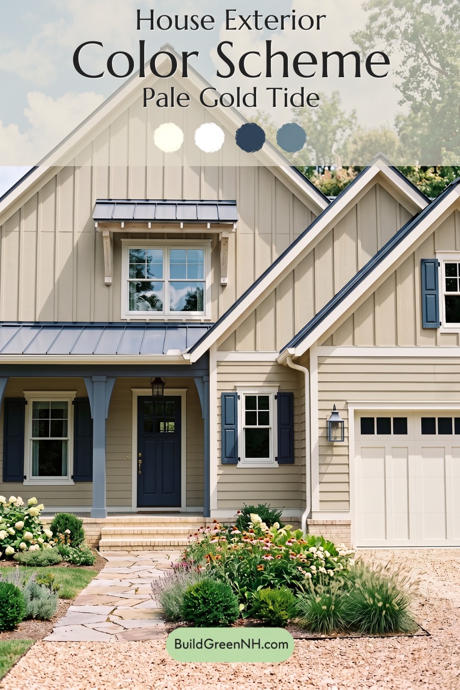 Modern Yellow House Exterior Color Scheme: Pale Gold Tide