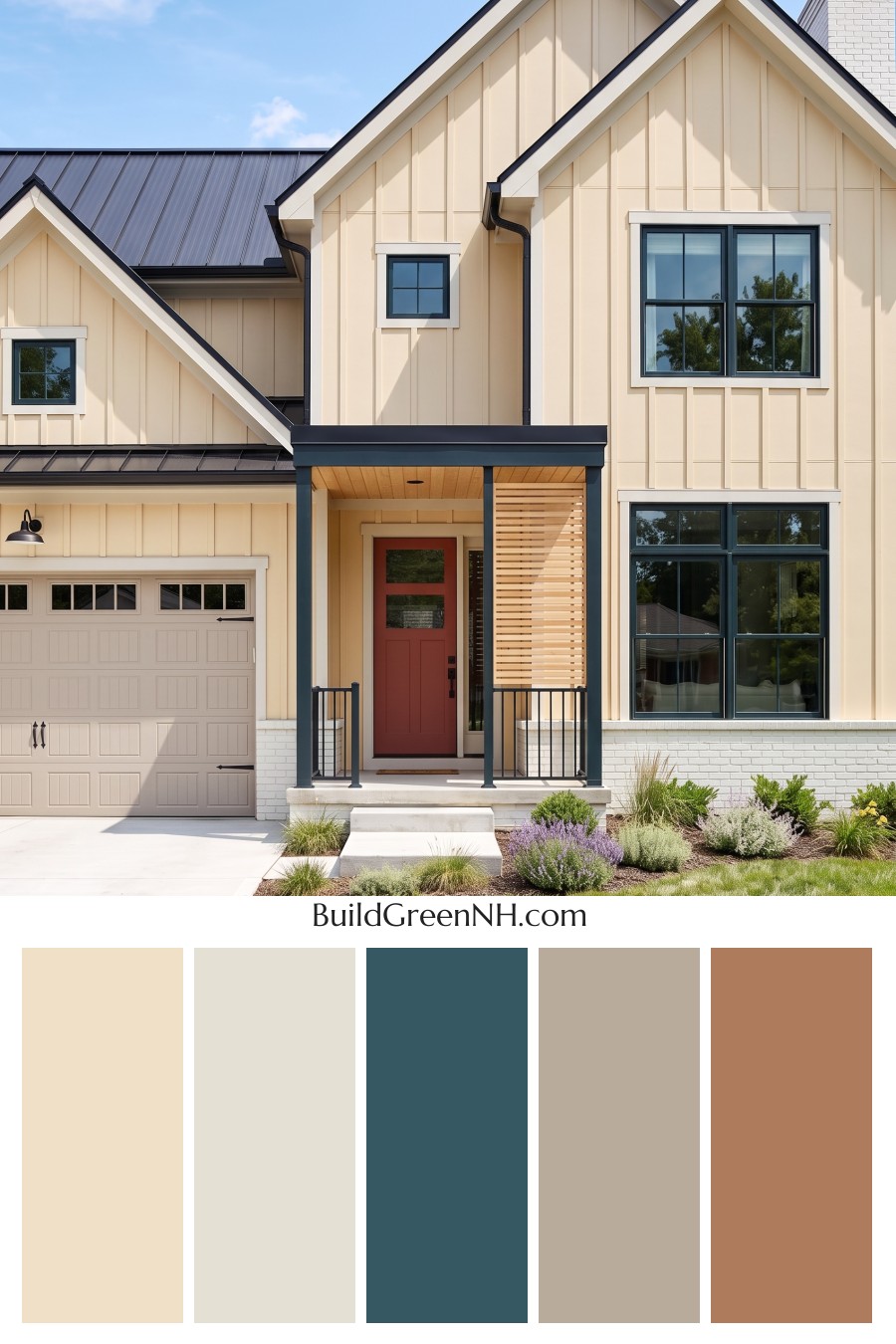 Modern Yellow House Exterior Color Scheme: Primrose Forge Gable