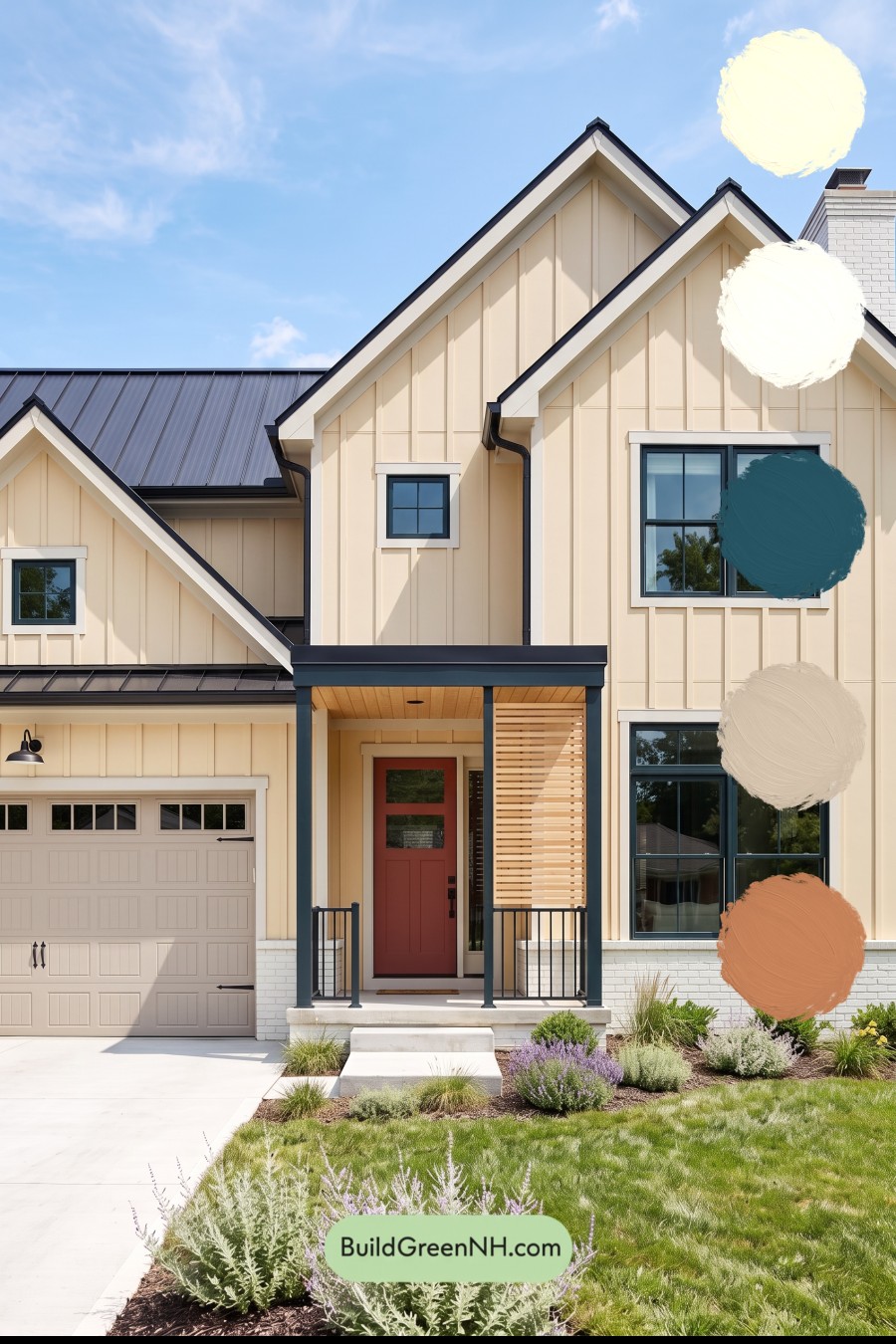 Modern Yellow House Exterior Color Scheme: Primrose Forge Gable