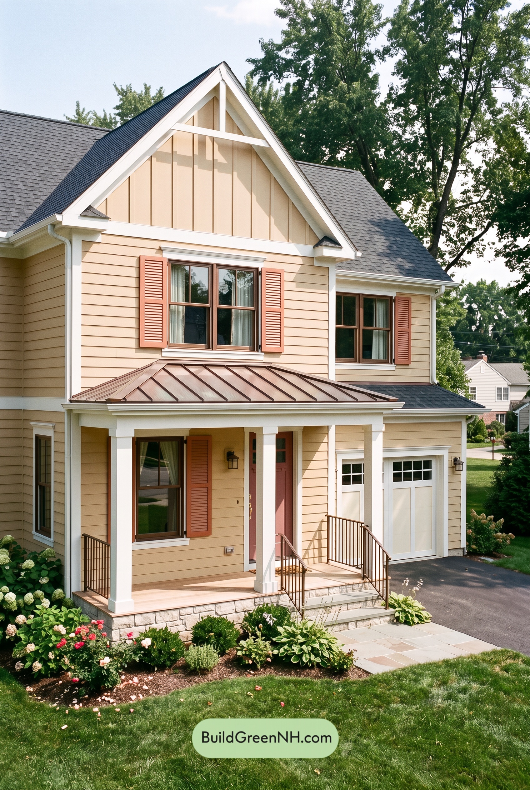 Modern Yellow House Exterior Color Scheme: Sunlit Shutterline