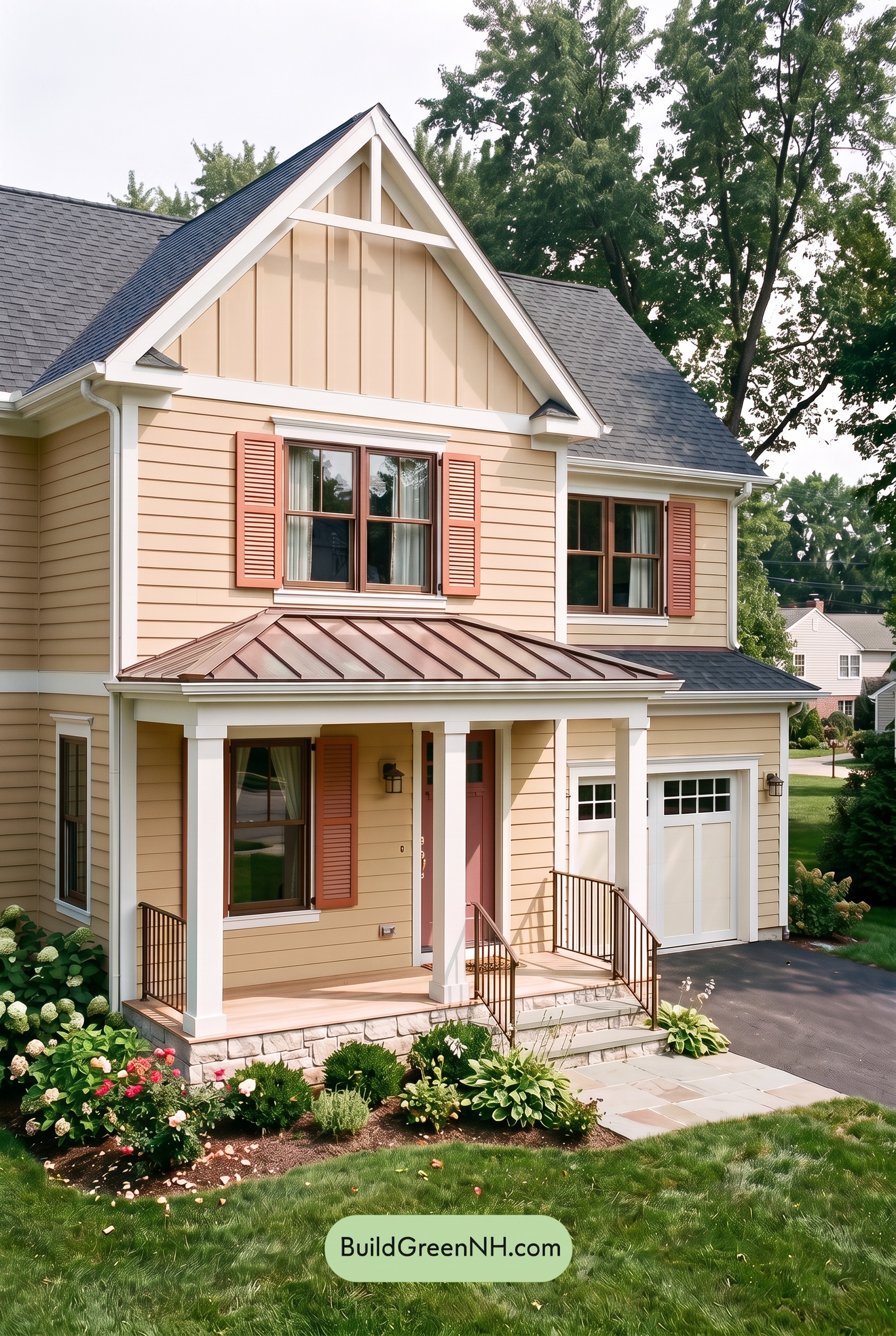 Modern Yellow House Exterior Color Scheme: Sunlit Shutterline - Overcast