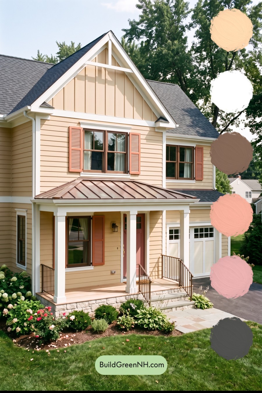 Modern Yellow House Exterior Color Scheme: Sunlit Shutterline