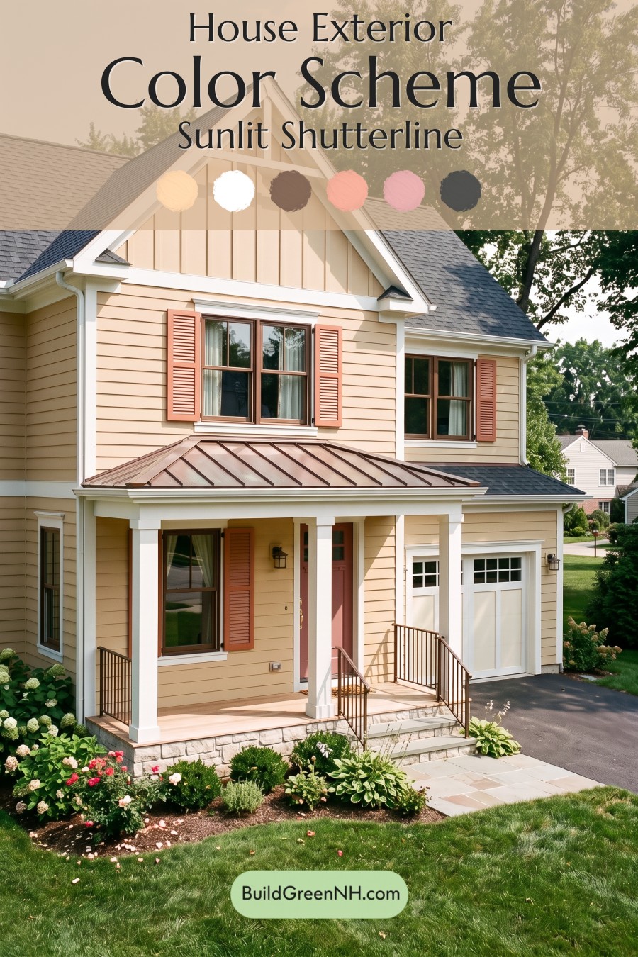 Modern Yellow House Exterior Color Scheme: Sunlit Shutterline