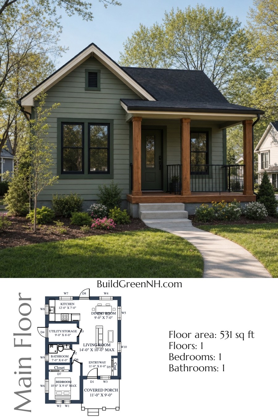 Sage Gable Porchcraft Floor Plan