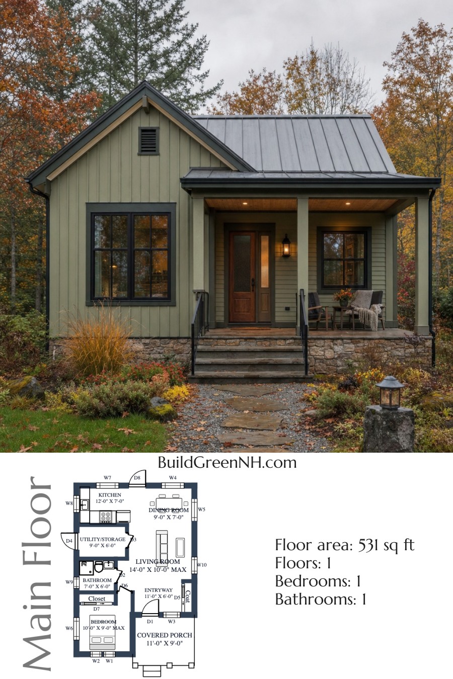 Mossline Cottage Profile Floor Plan