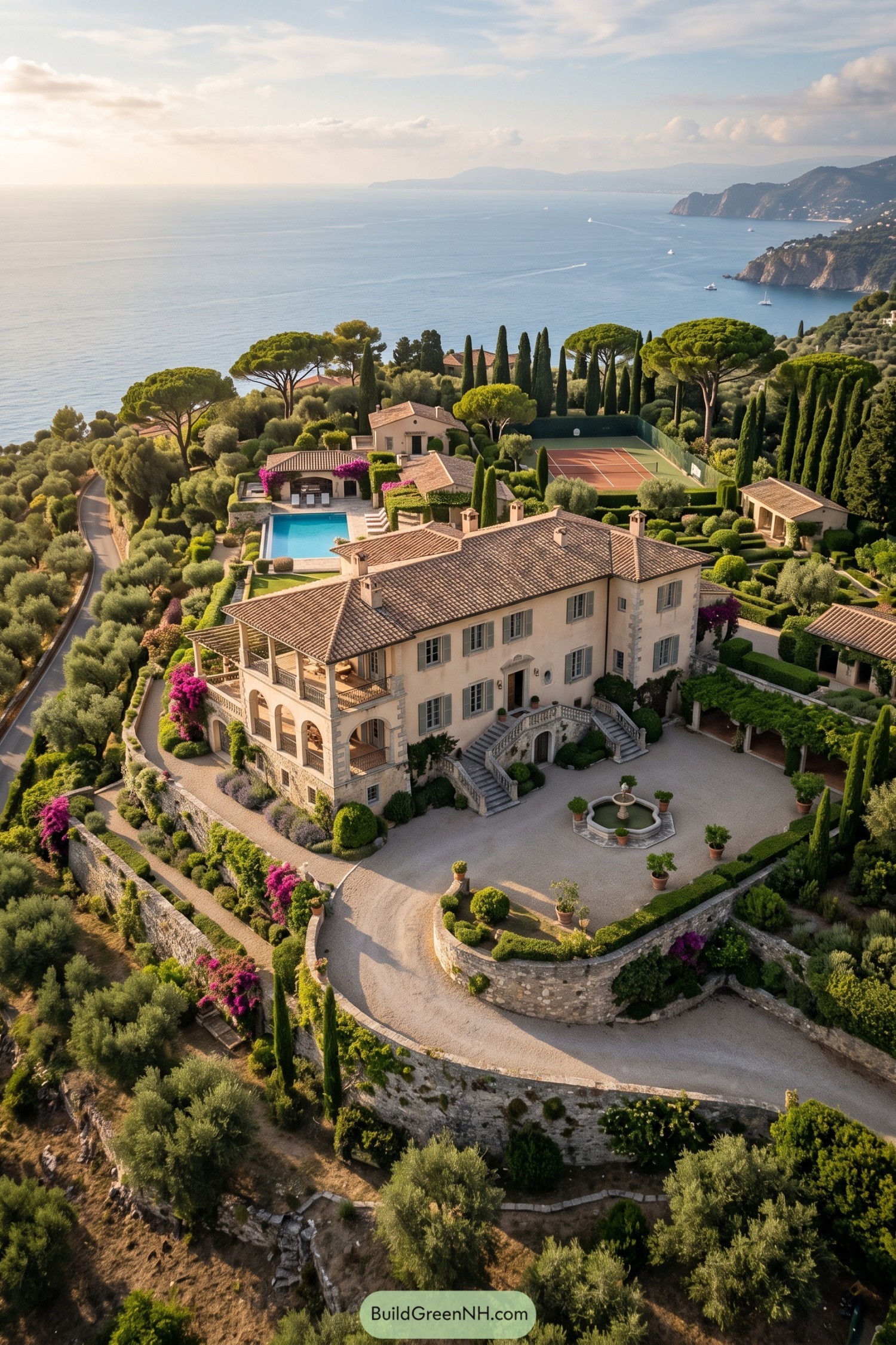 Tuscan villa with sea views pool tennis court and cypress gardens