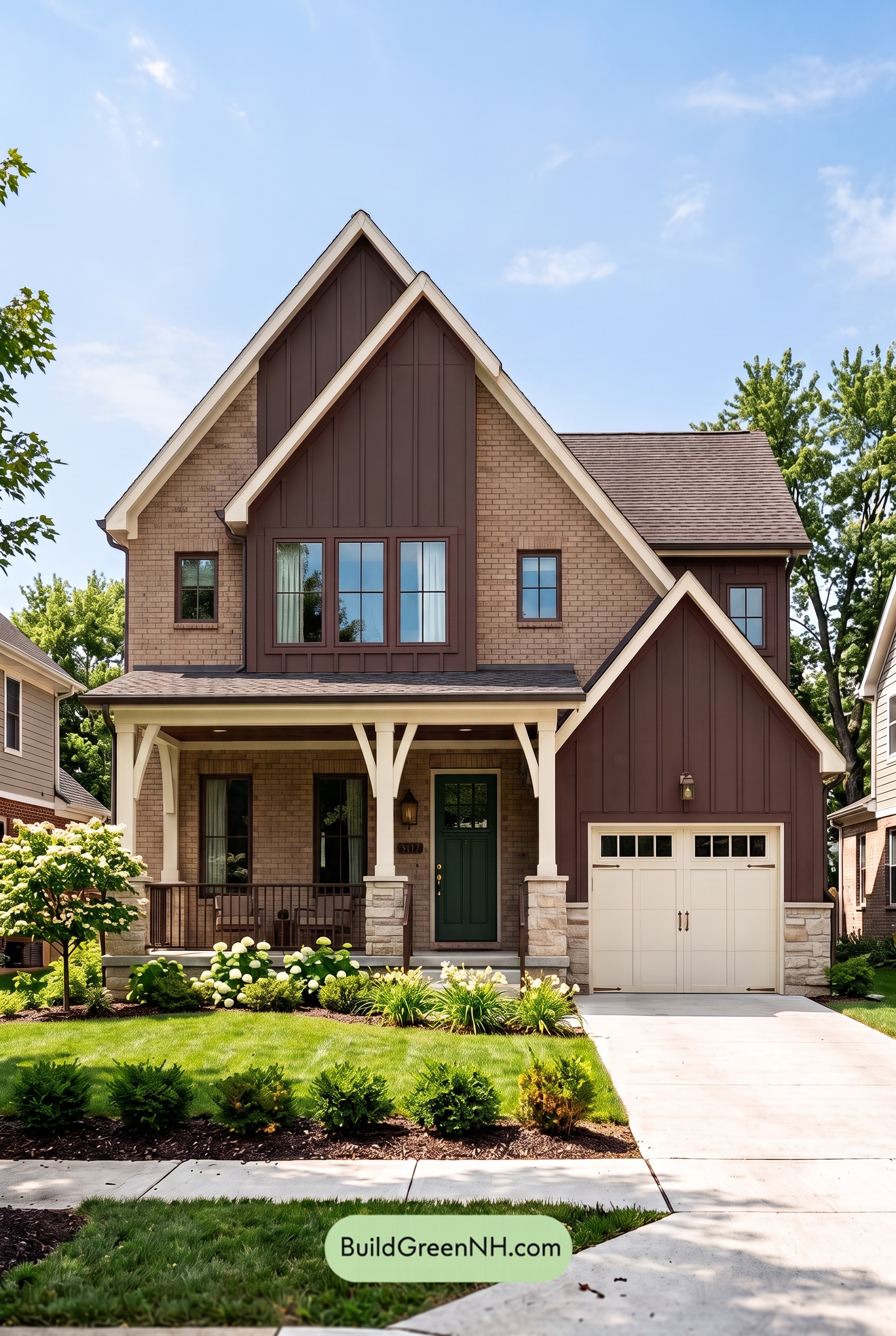 Beige Brick House Exterior Color Scheme: Chestnut Morning House