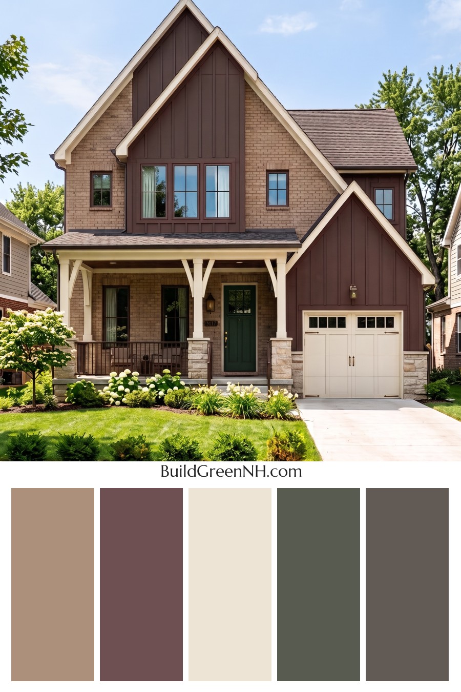 Beige Brick House Exterior Color Scheme: Chestnut Morning House