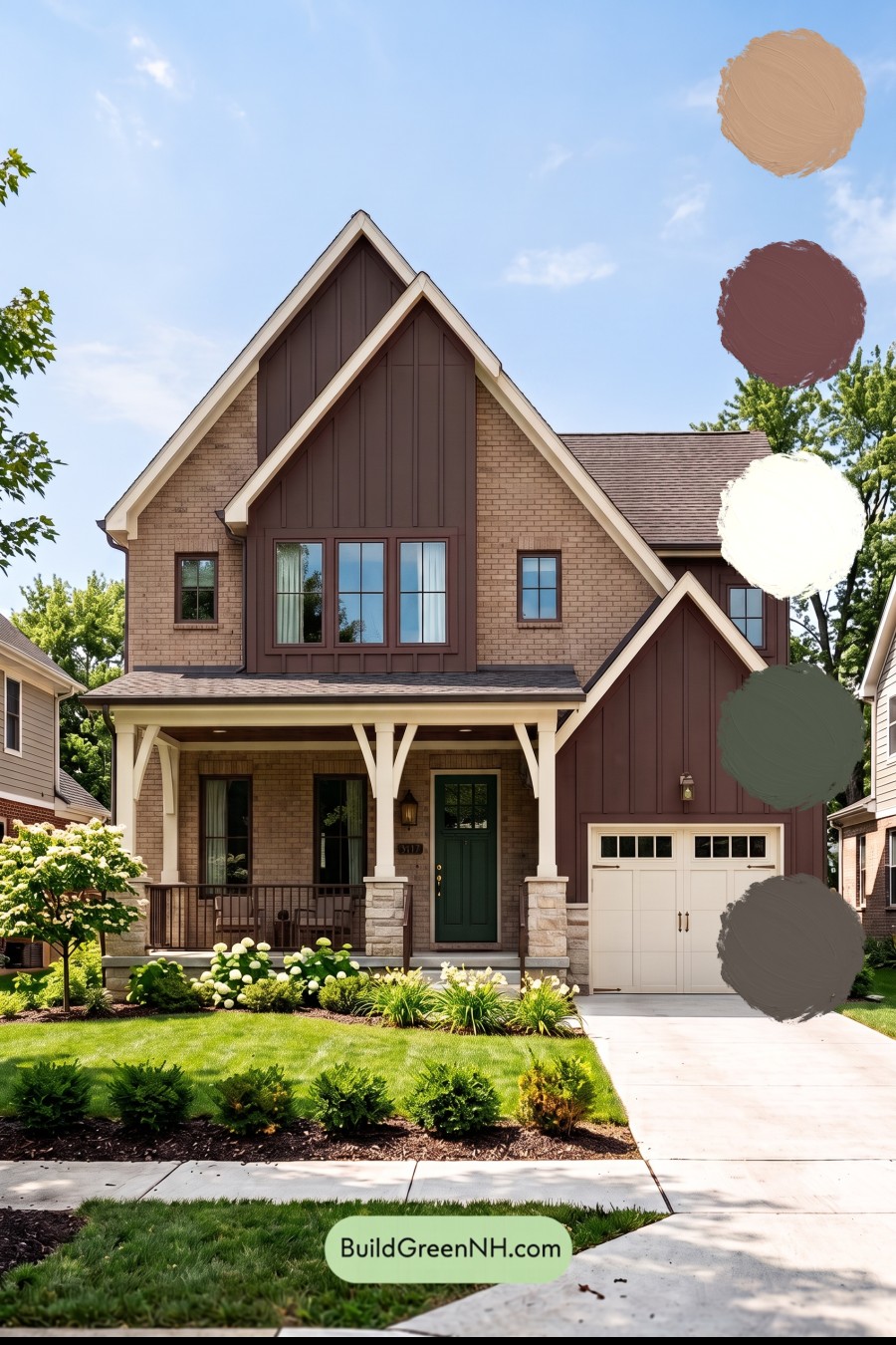 Beige Brick House Exterior Color Scheme: Chestnut Morning House