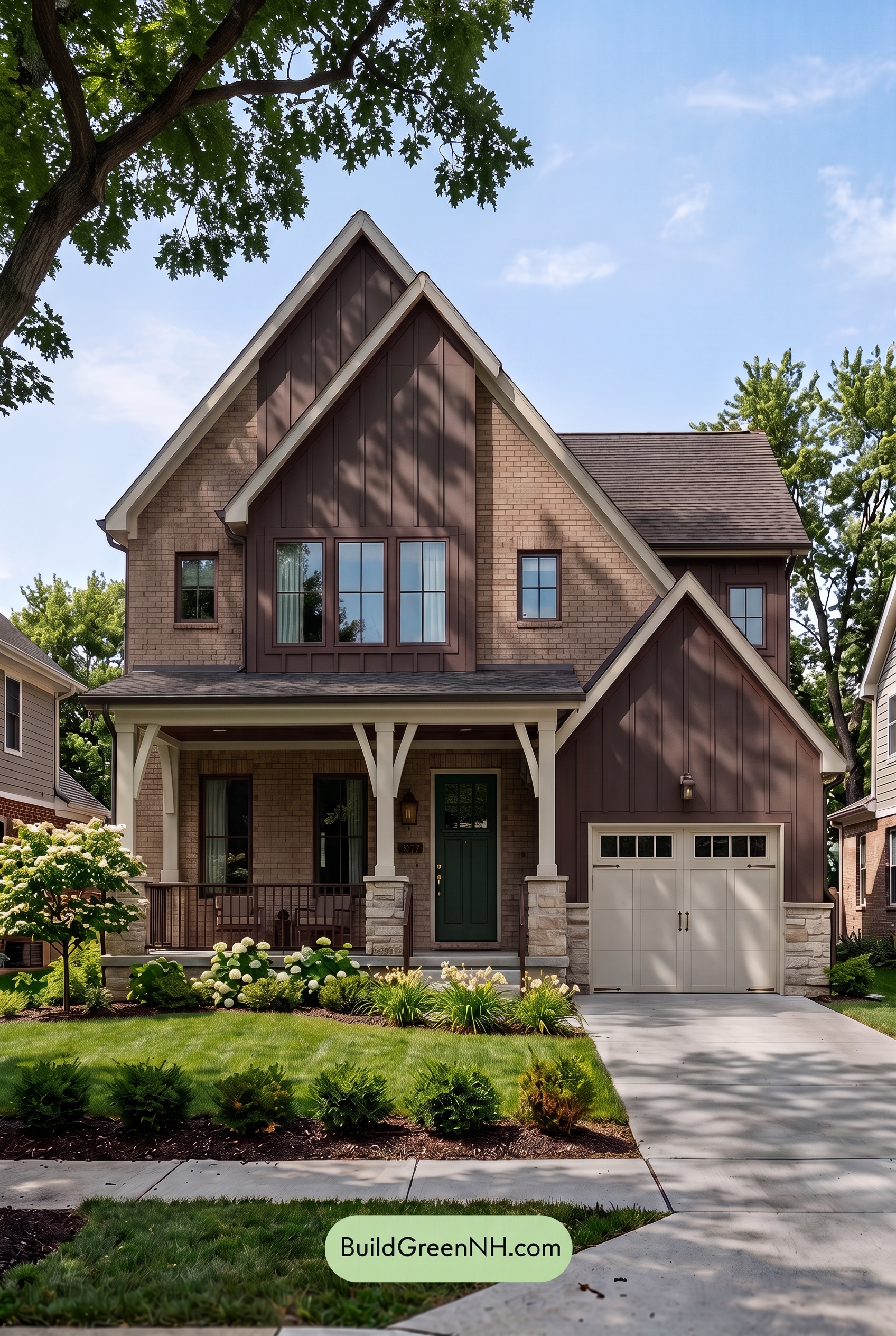 Beige Brick House Exterior Color Scheme: Chestnut Morning House - Shade