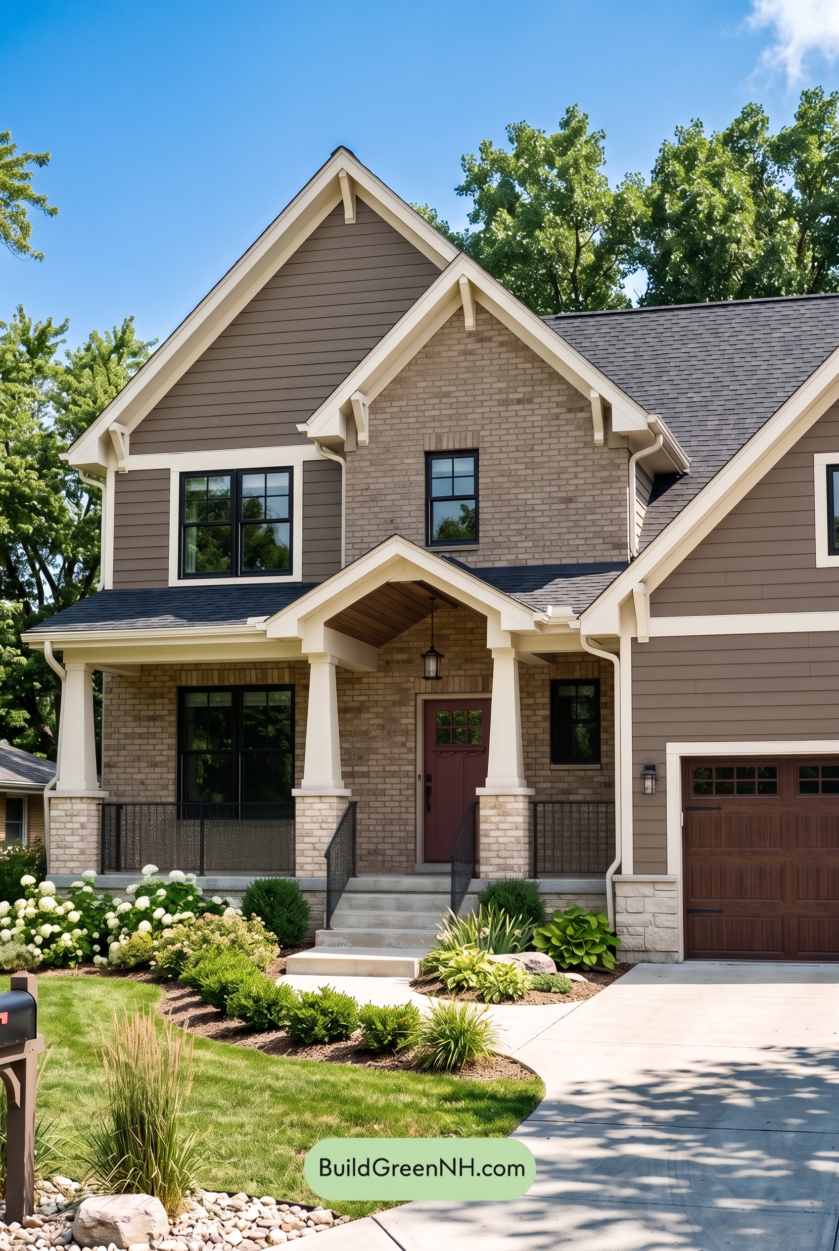 Beige Brick House Exterior Color Scheme: Cocoa Lantern Welcome