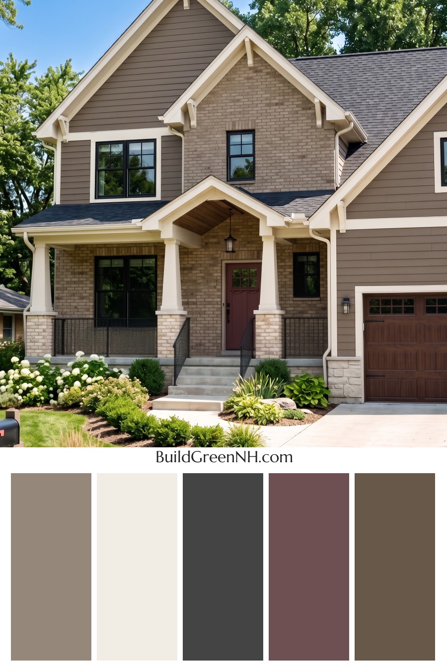 Beige Brick House Exterior Color Scheme: Cocoa Lantern Welcome