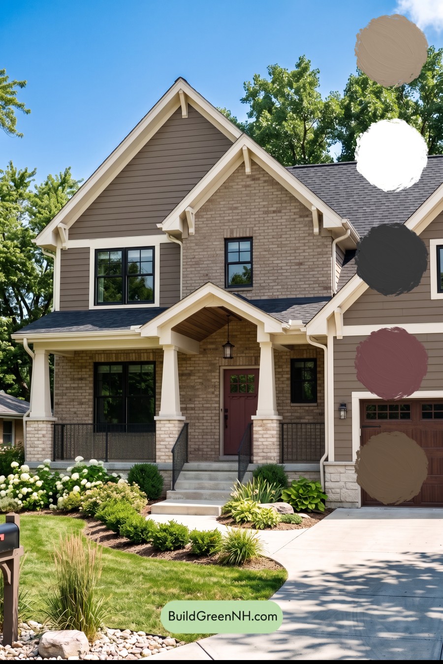 Beige Brick House Exterior Color Scheme: Cocoa Lantern Welcome