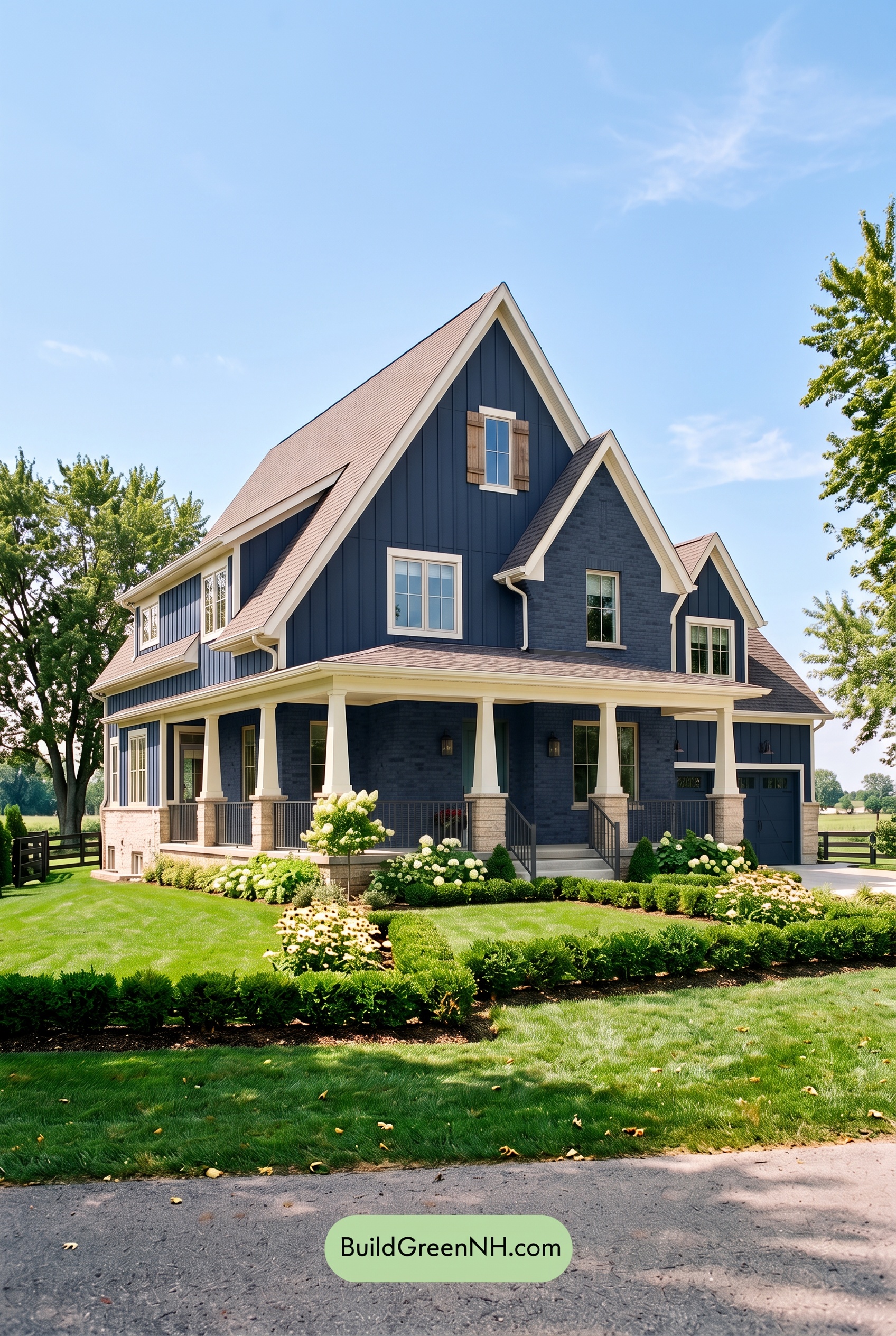 Beige Brick House Exterior Color Scheme: Inkstone Porch Charm