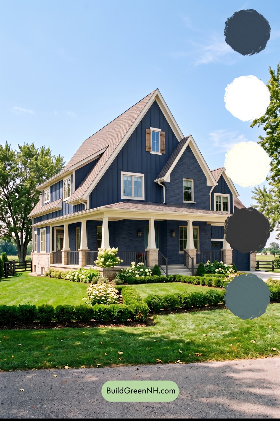 Beige Brick House Exterior Color Scheme: Inkstone Porch Charm