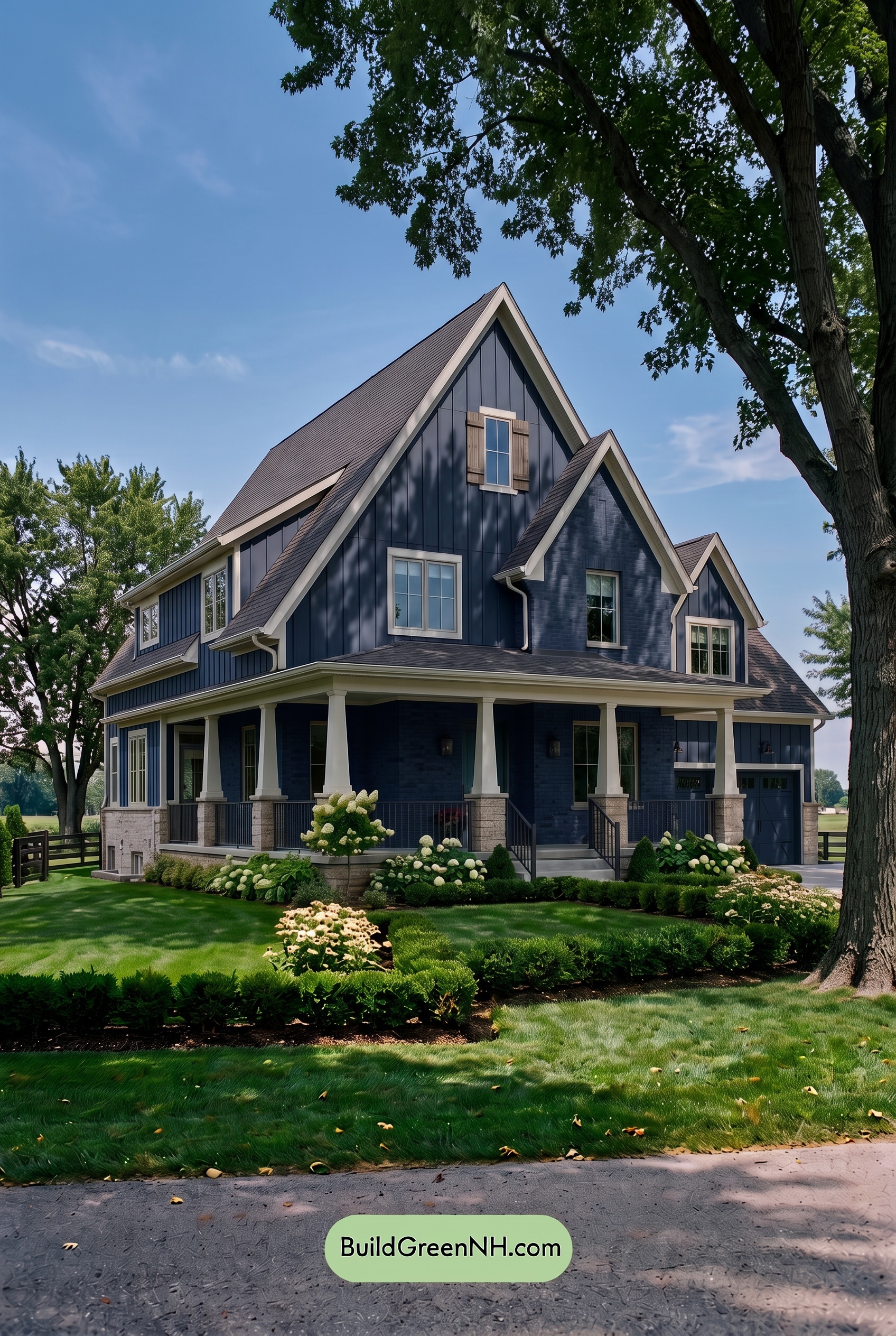 Beige Brick House Exterior Color Scheme: Inkstone Porch Charm - Shade