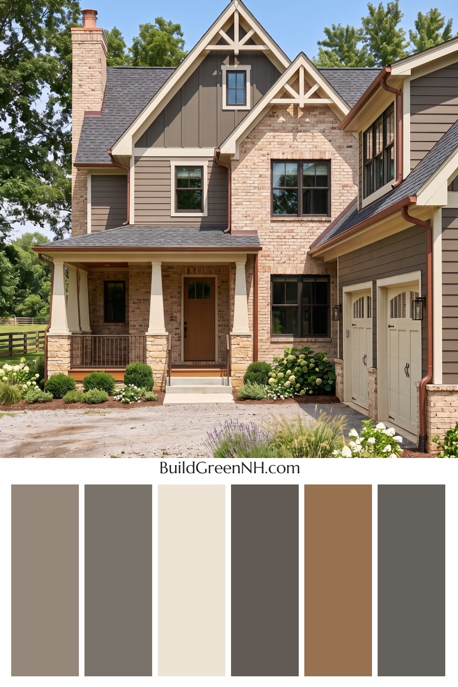 Beige Brick House Exterior Color Scheme: Mocha Fieldlight