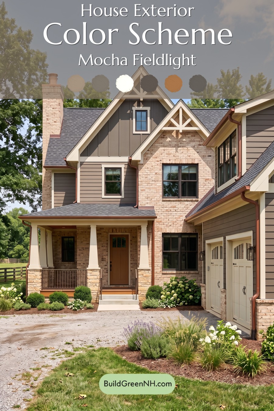 Beige Brick House Exterior Color Scheme: Mocha Fieldlight